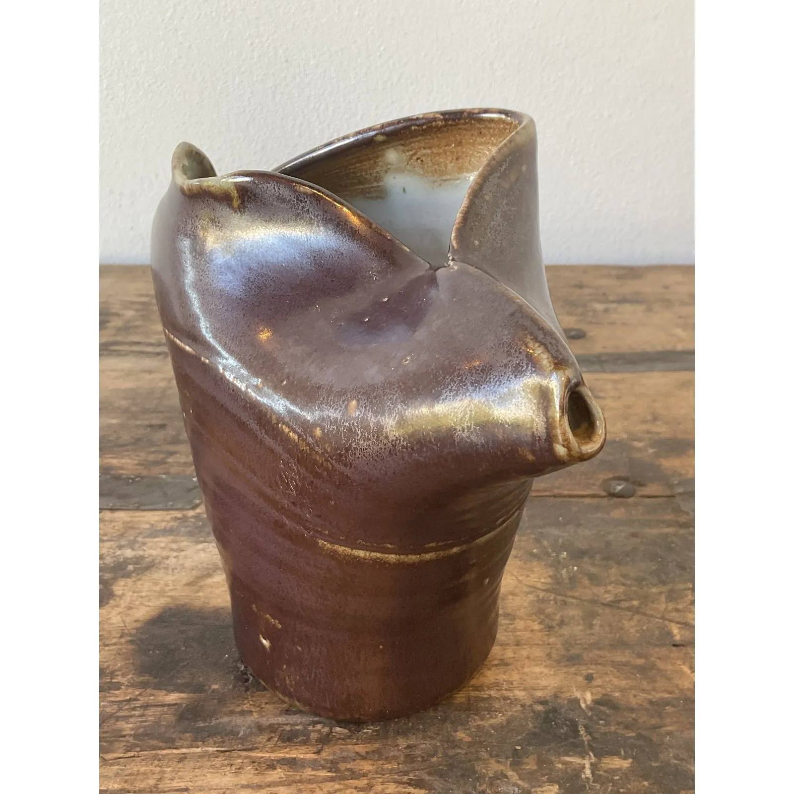 Vintage Original Studio Pottery Fold Vase — additional photo 3