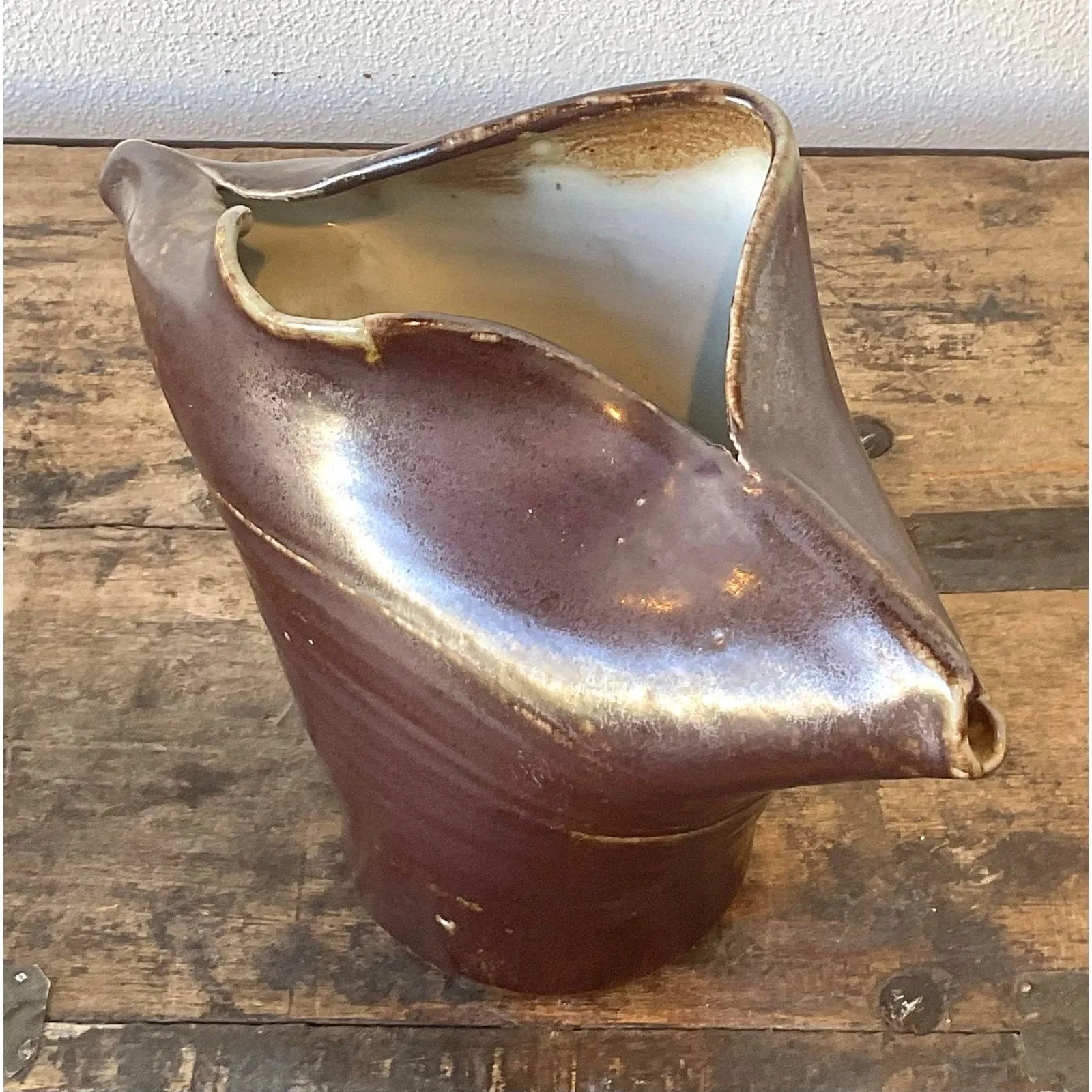 Vintage Original Studio Pottery Fold Vase — additional photo 6
