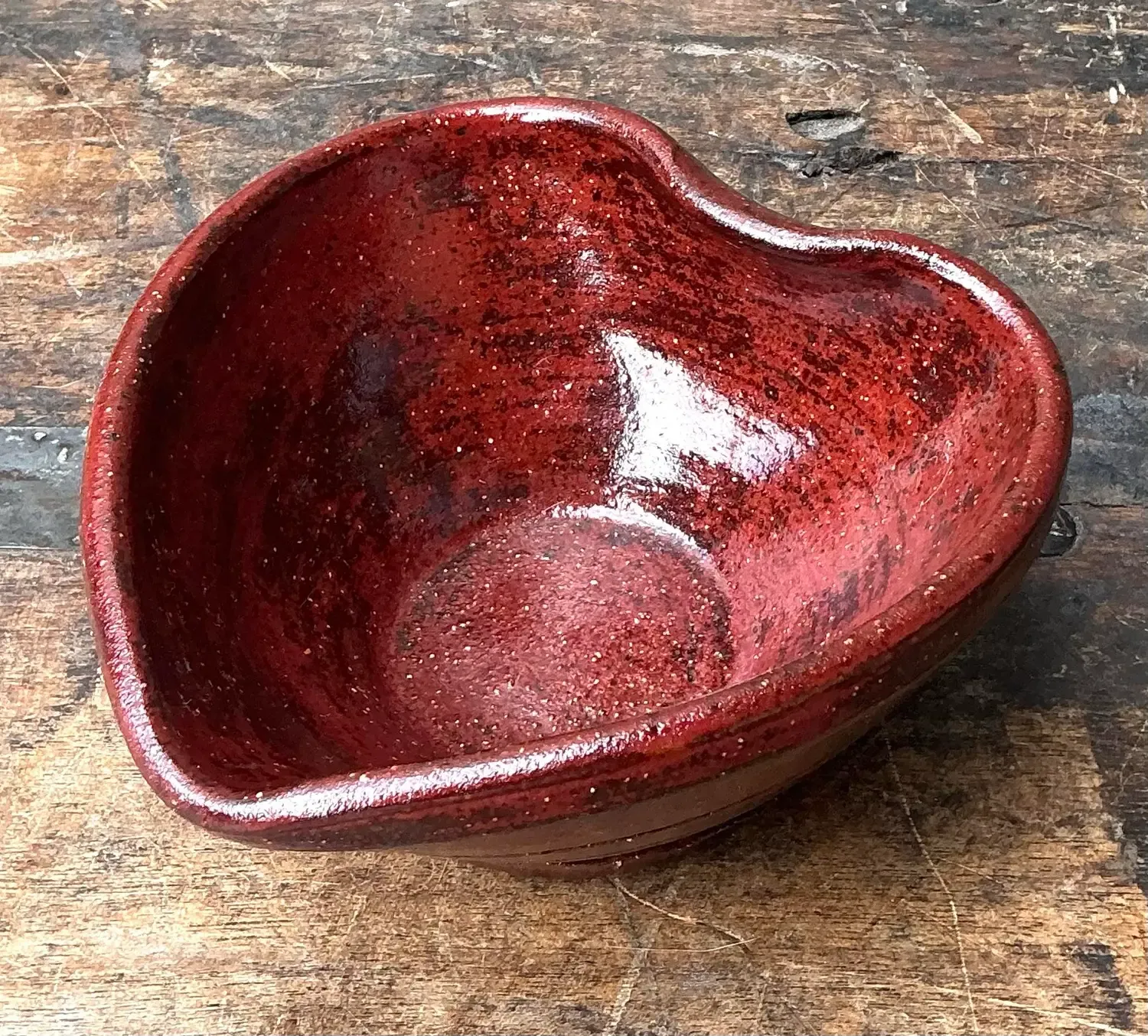 Vintage Original Studio Pottery Heart Bowl — additional photo 1