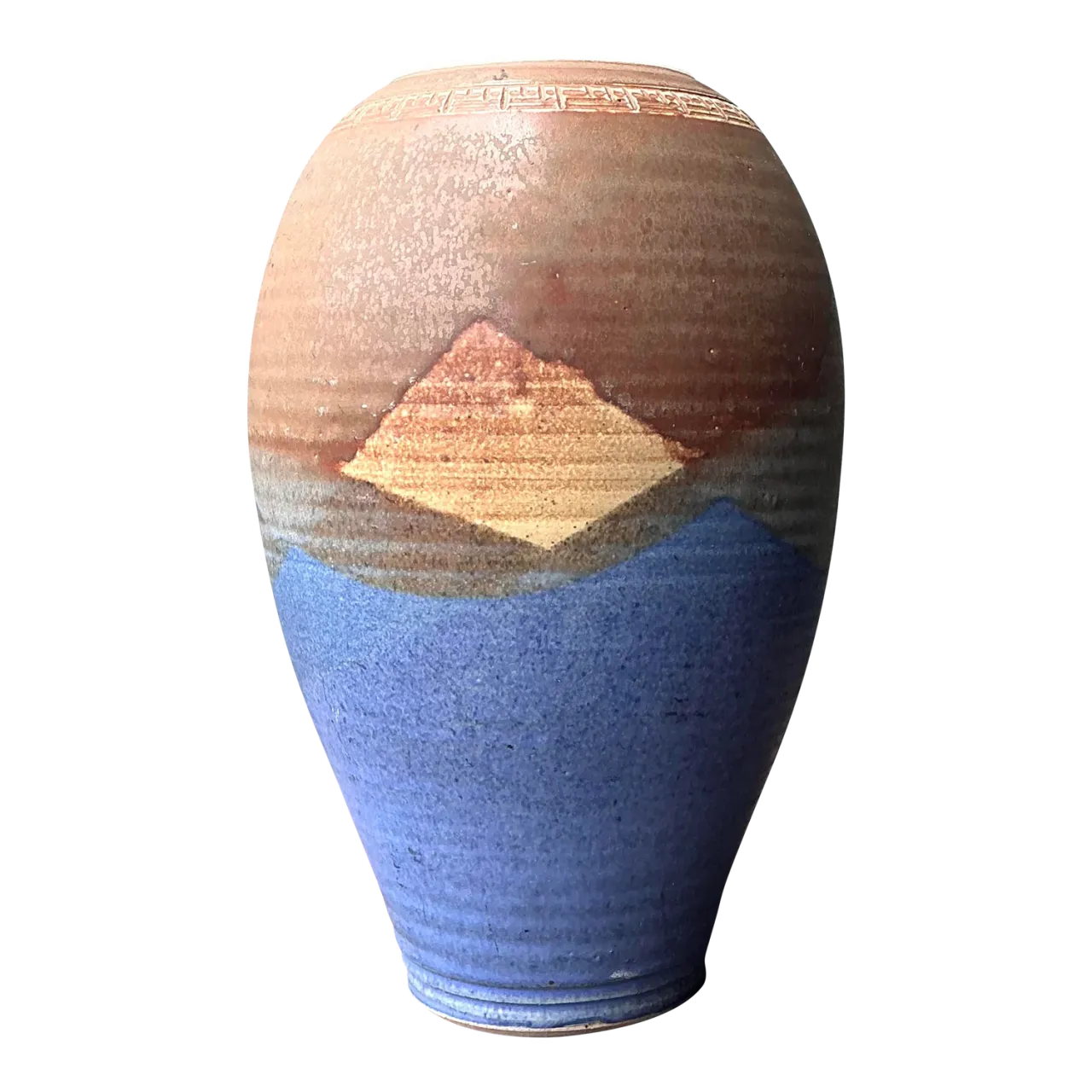 Vintage Original Studio Pottery Layered Glaze Vase