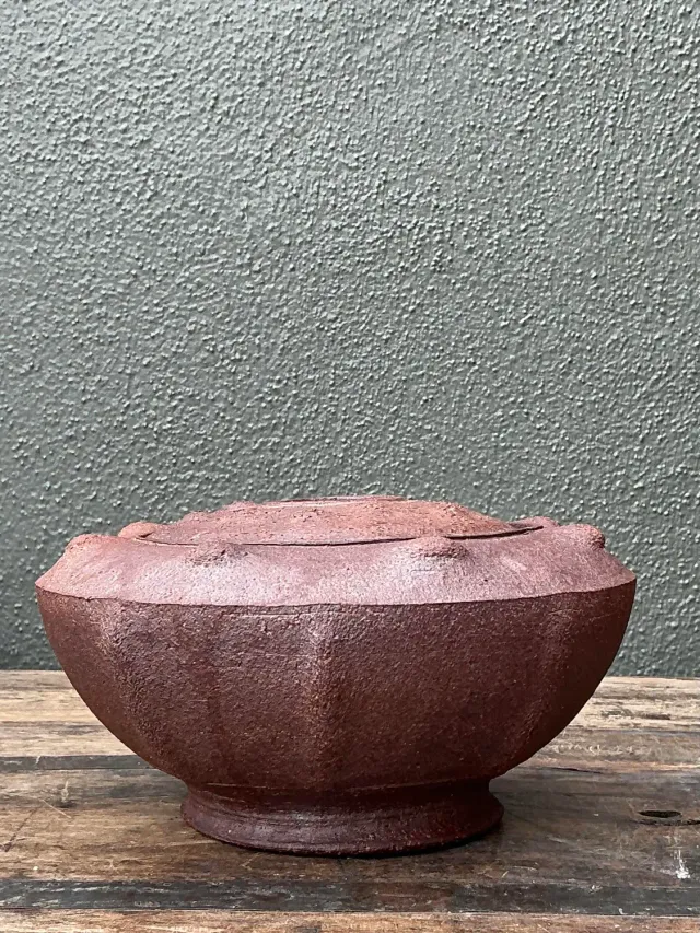 Vintage Original Studio Pottery Lidded Bowl - Pottery, 8.25W x 4.25H — additional photo 2