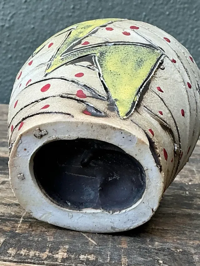 Vintage Original Studio Pottery Lightning Bolt Vase — additional photo 4