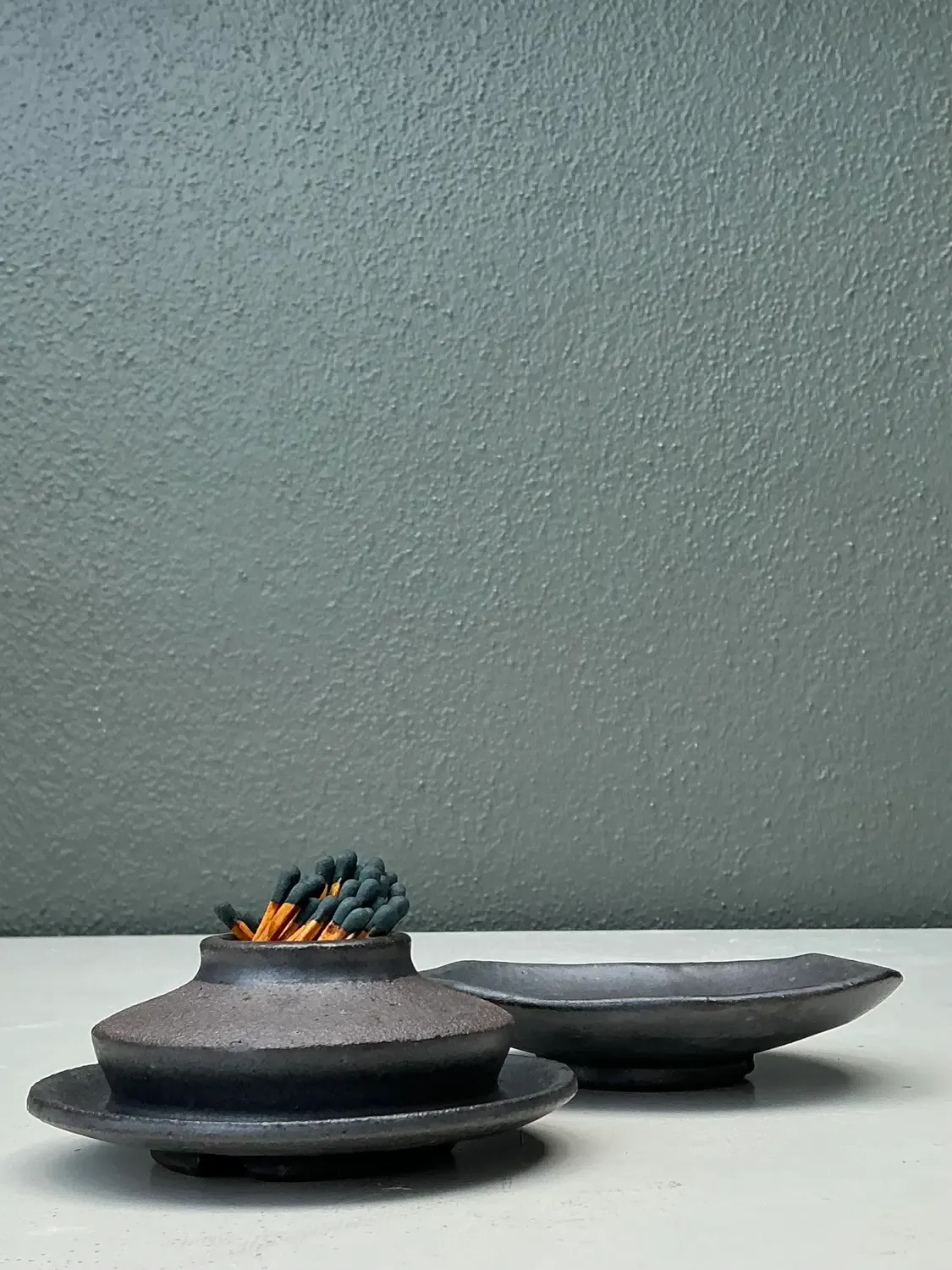 Vintage Original Studio Pottery Match Strike Set — additional photo 2