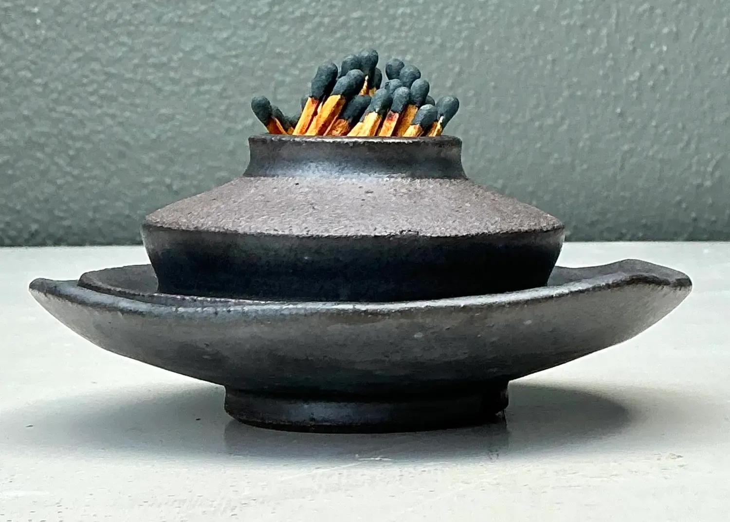 Vintage Original Studio Pottery Match Strike Set — additional photo 3