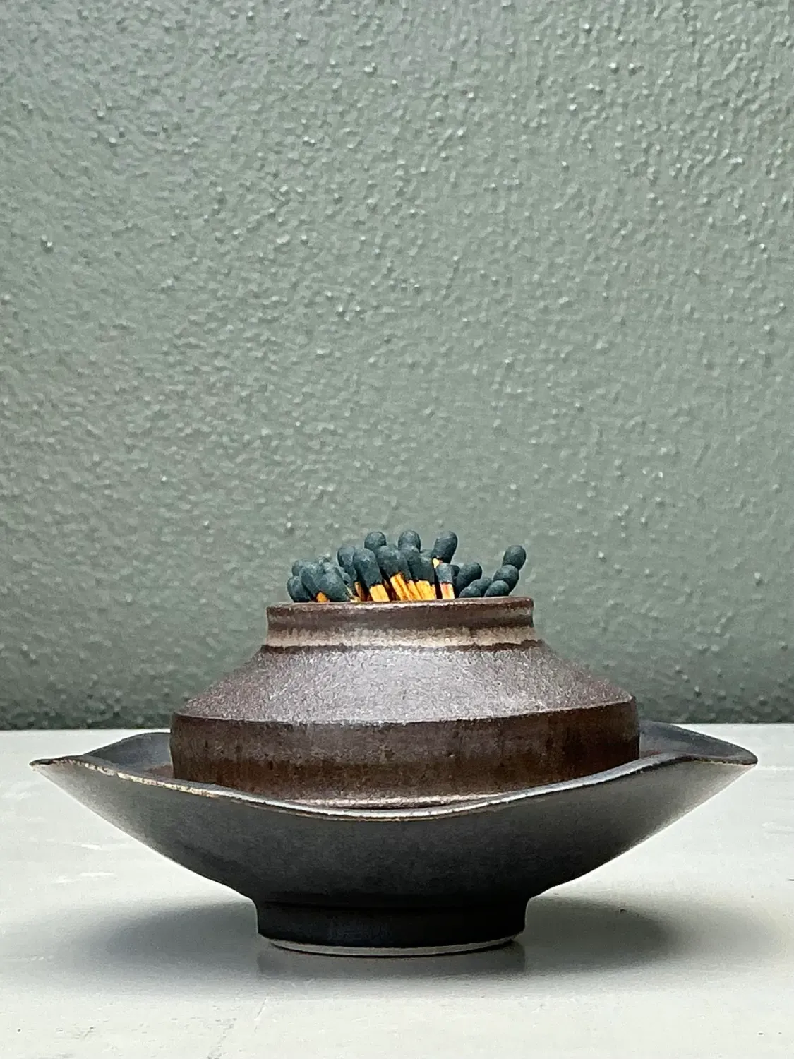 Vintage Original Studio Pottery Match Strike Set — additional photo 8