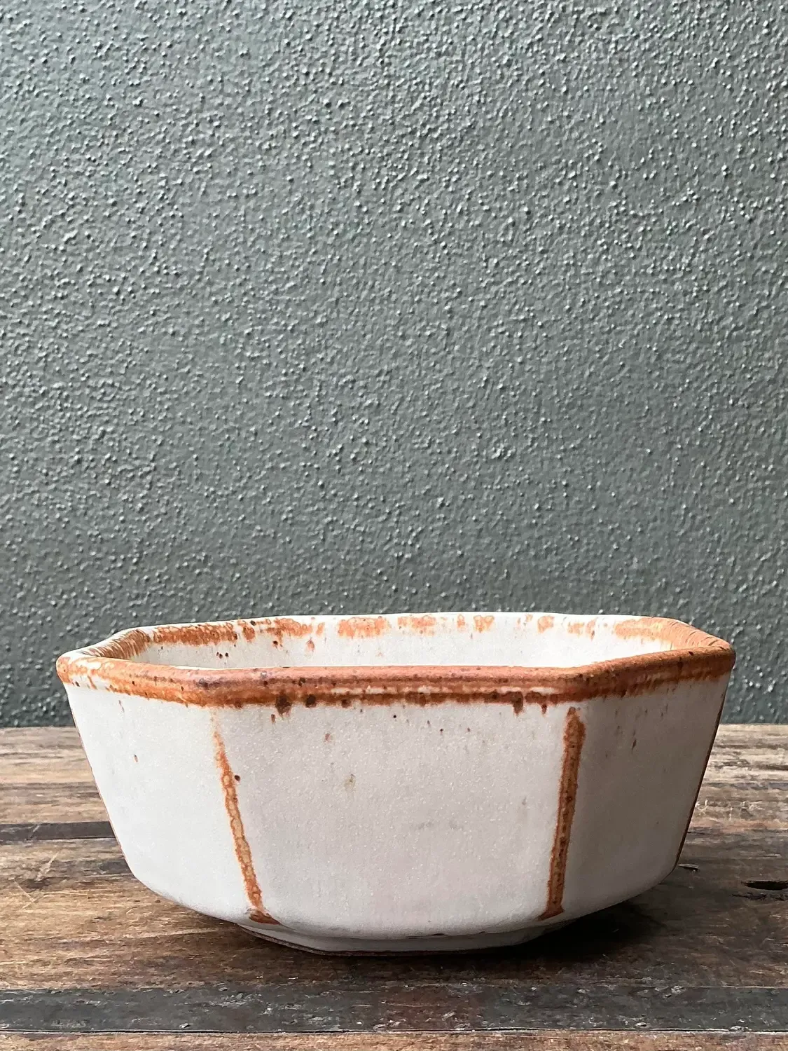 Vintage Original Studio Pottery Octagon Bowl — additional photo 1