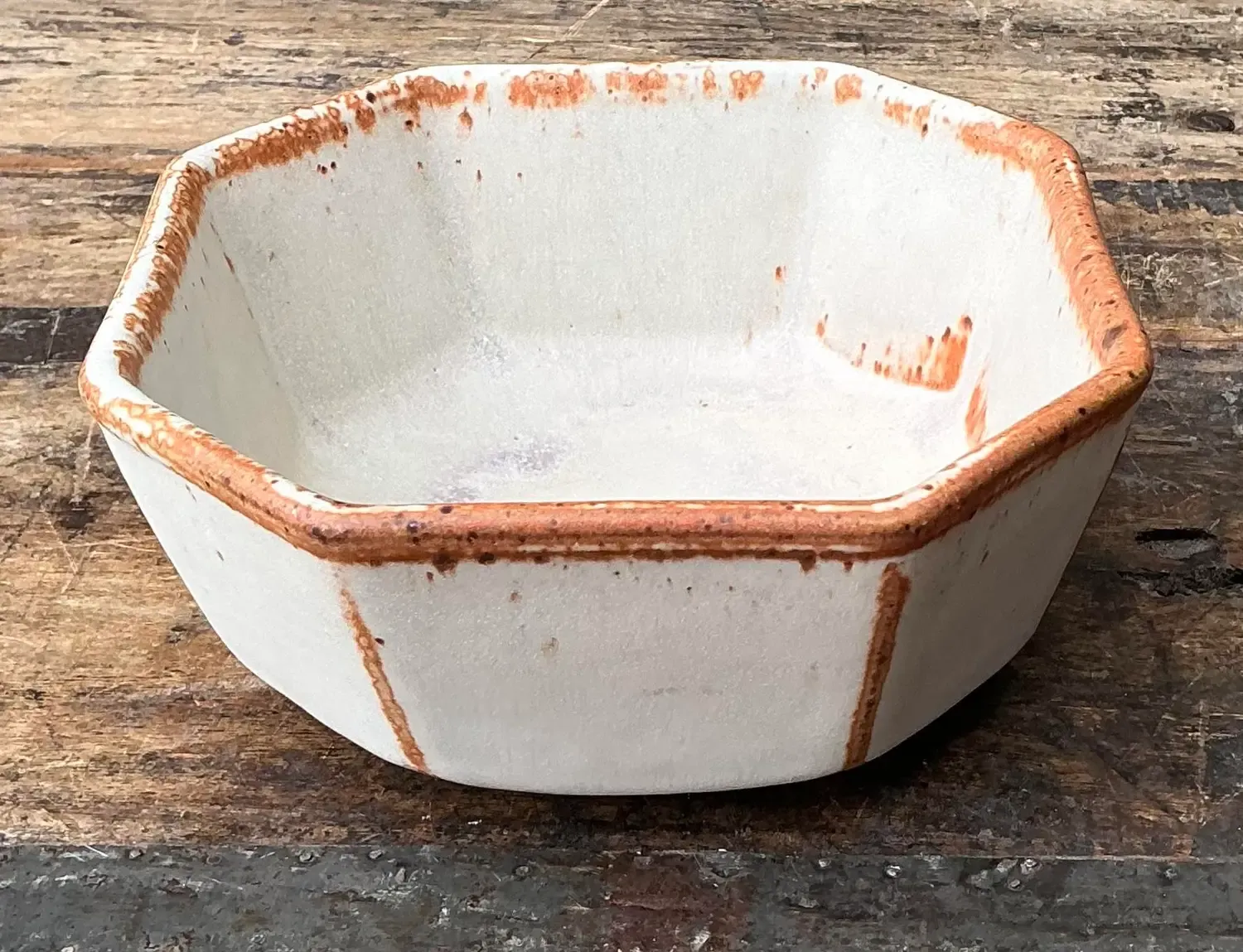Vintage Original Studio Pottery Octagon Bowl — additional photo 5