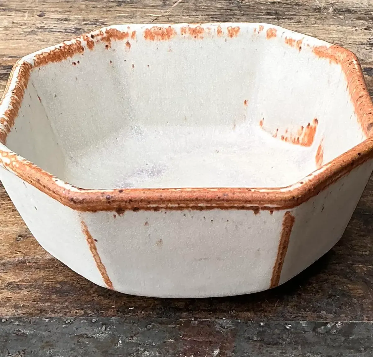Vintage Original Studio Pottery Octagon Bowl — additional photo 4