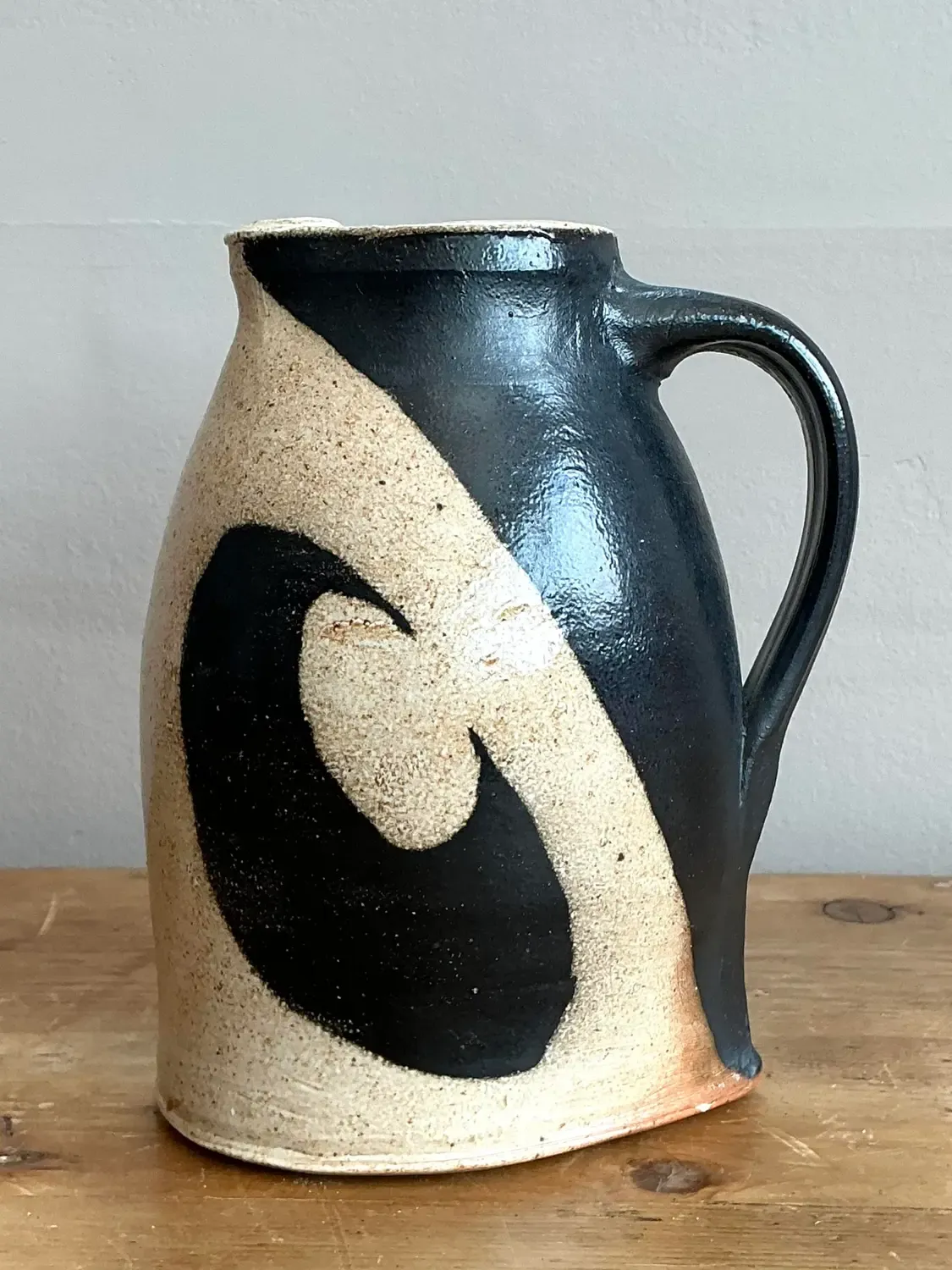 Vintage Original Studio Pottery Pitcher - Pottery, 5.25W x 7H — additional photo 2