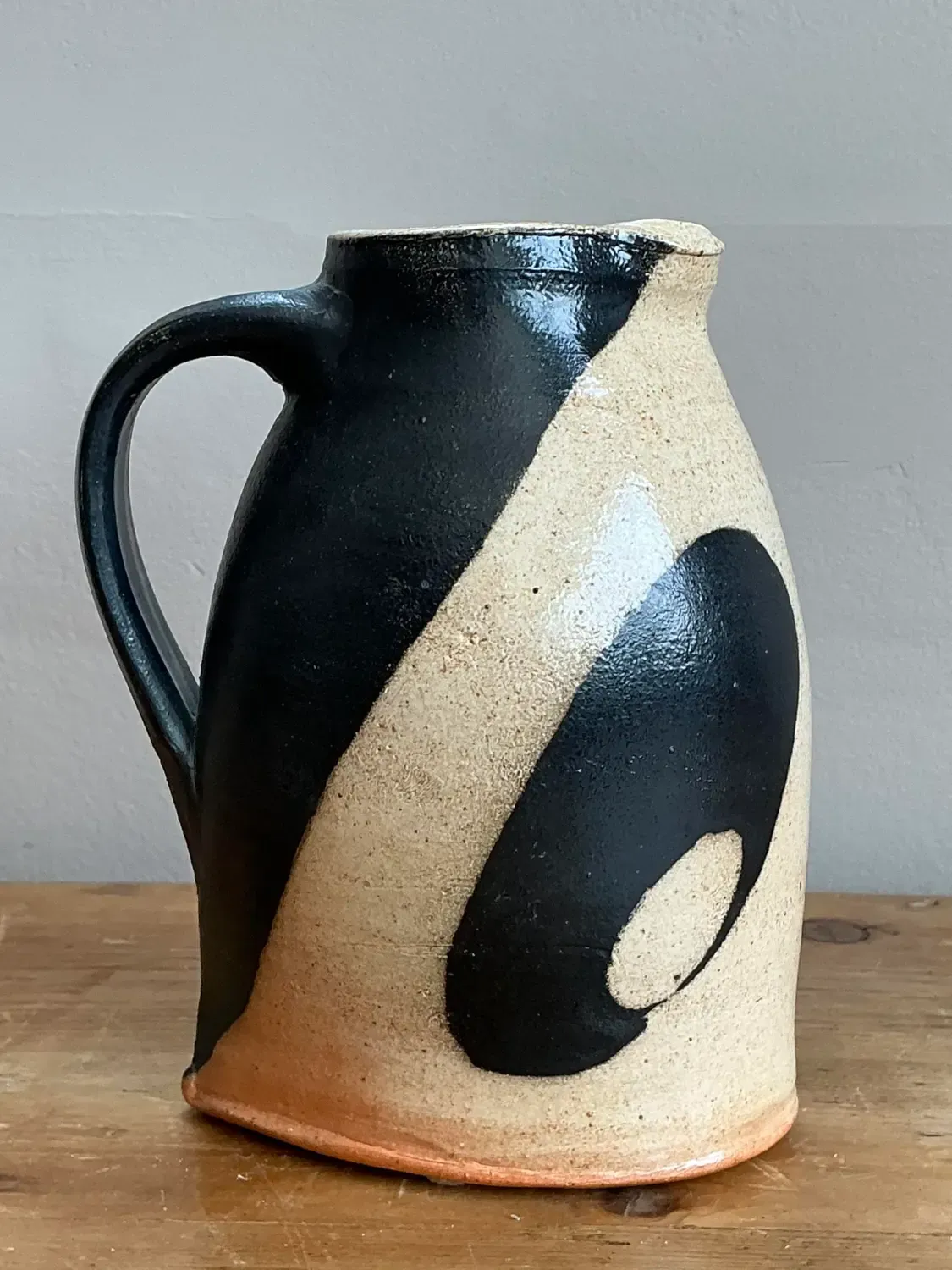 Vintage Original Studio Pottery Pitcher - Pottery, 5.25W x 7H — additional photo 3