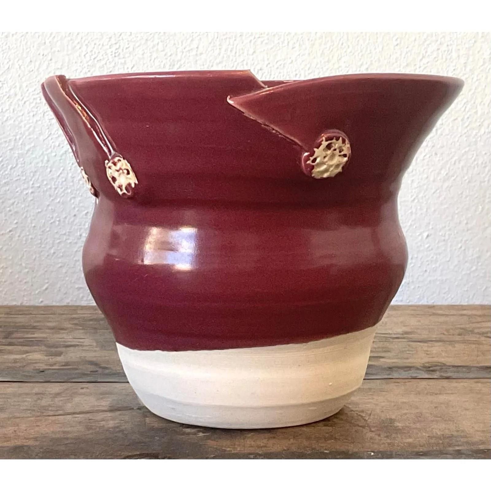 Vintage Original Studio Pottery Pleated Vase — additional photo 1