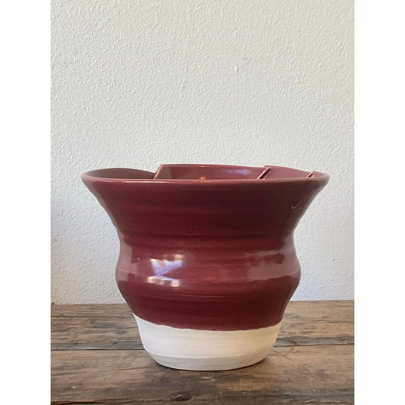 Vintage Original Studio Pottery Pleated Vase — additional photo 2