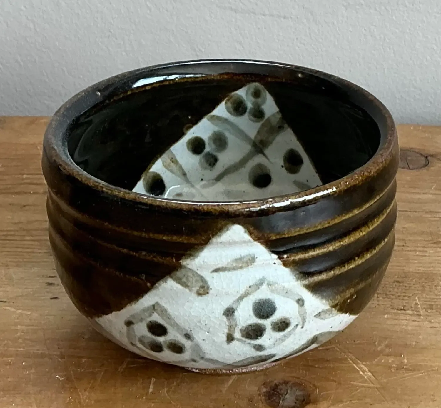Vintage Original Studio Pottery Ribbed Bowl — additional photo 4