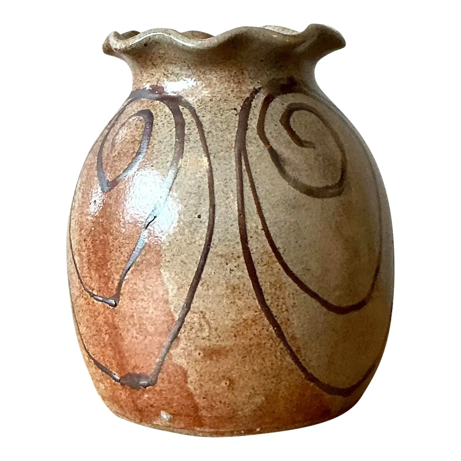 Vintage Original Studio Pottery Ruffle Vase — additional photo 3