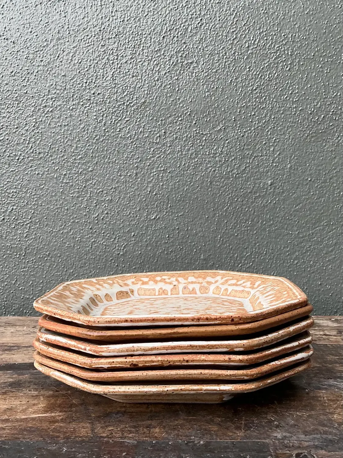 Vintage Original Studio Pottery Salad Plated - Set of 6 — additional photo 2