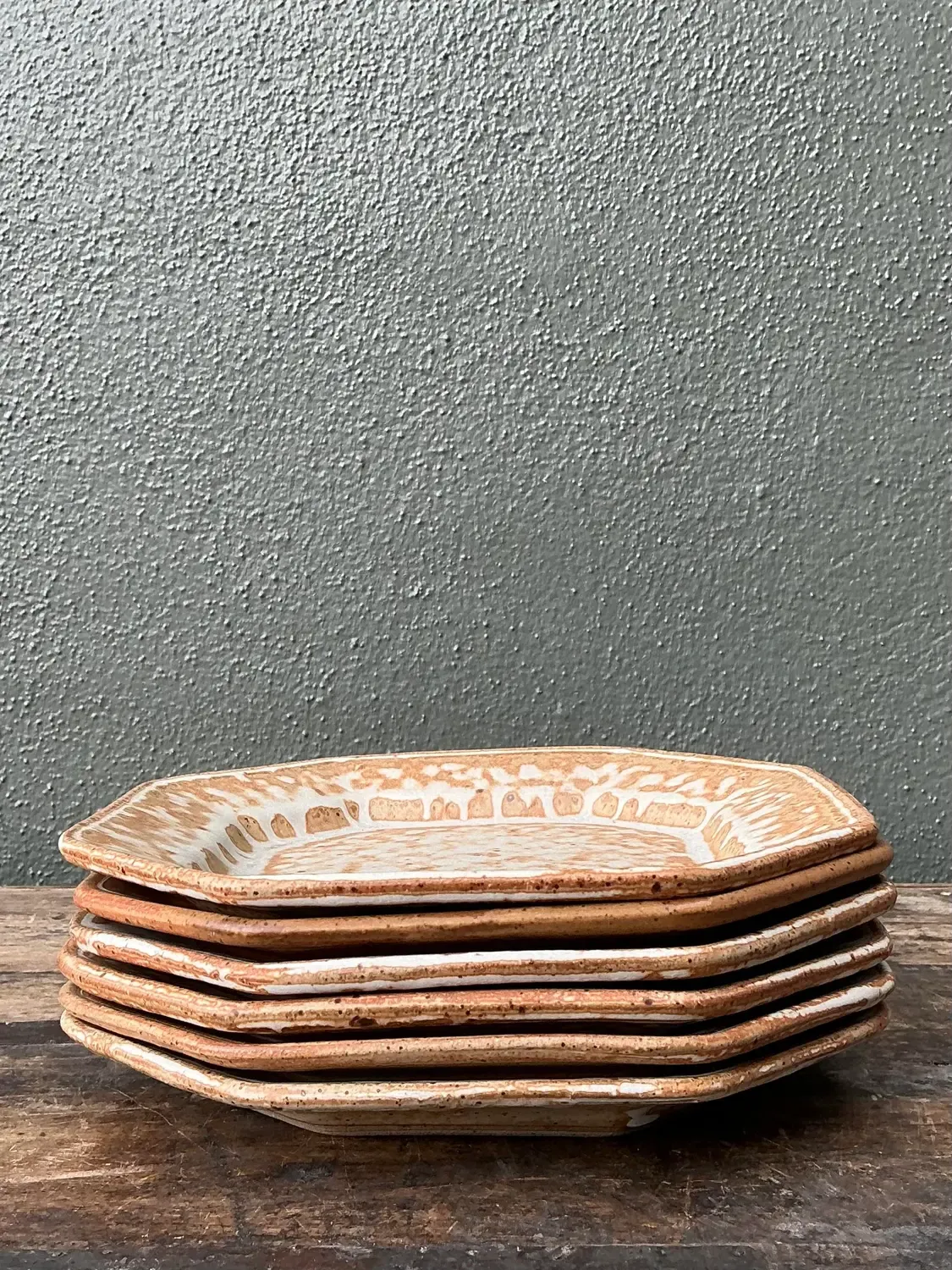 Vintage Original Studio Pottery Salad Plated - Set of 6 — additional photo 3