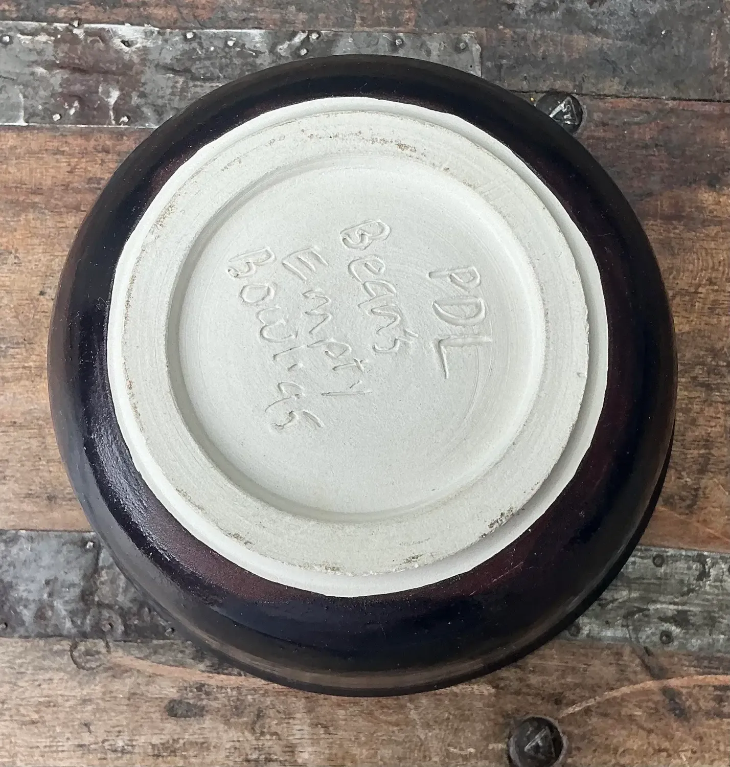 Vintage Original Studio Pottery Shadow Glaze Bowl — additional photo 2