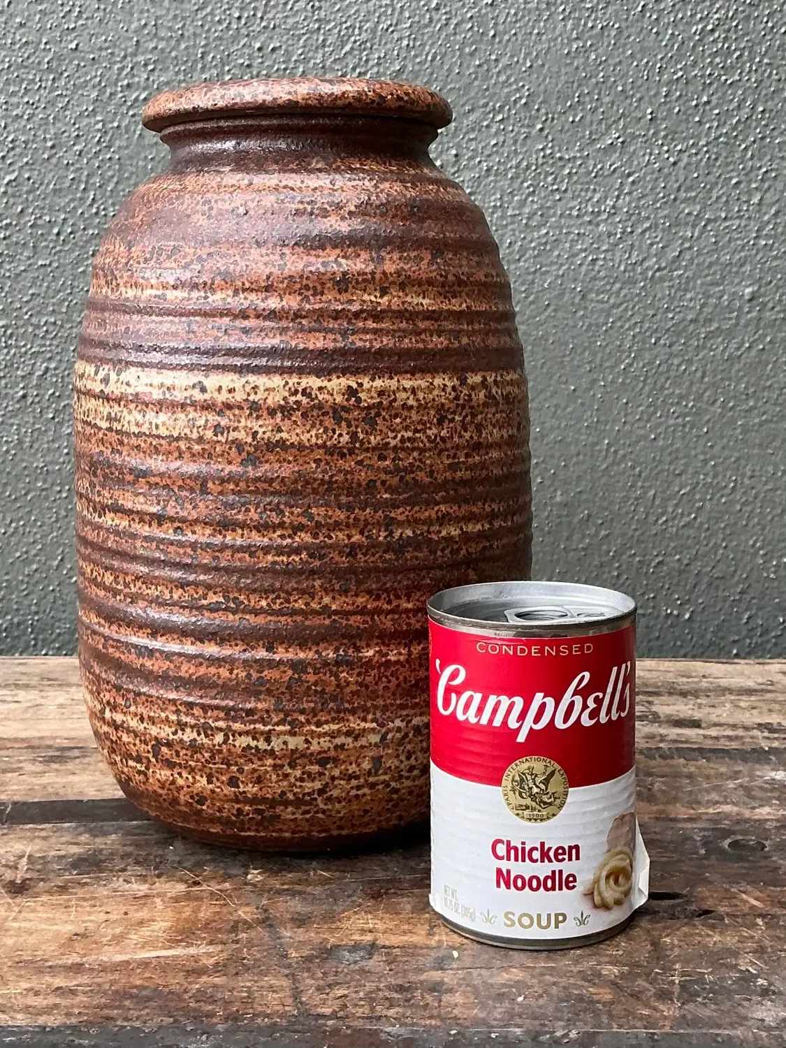 Vintage Original Studio Pottery Striped Lidded Vase — additional photo 7