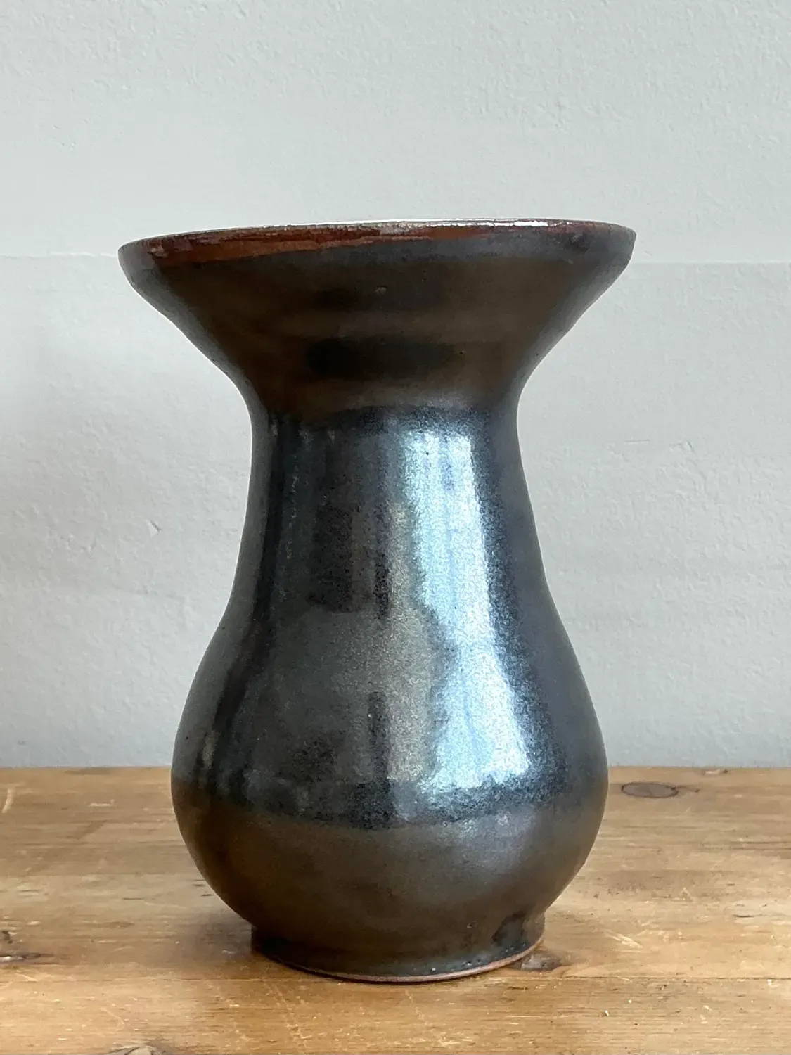 Vintage Original Studio Pottery Striped Rim Vase — additional photo 3