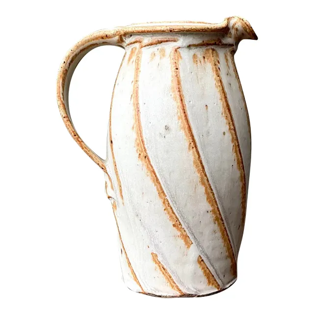 Vintage Original Studio Pottery Swirl Vase — additional photo 1