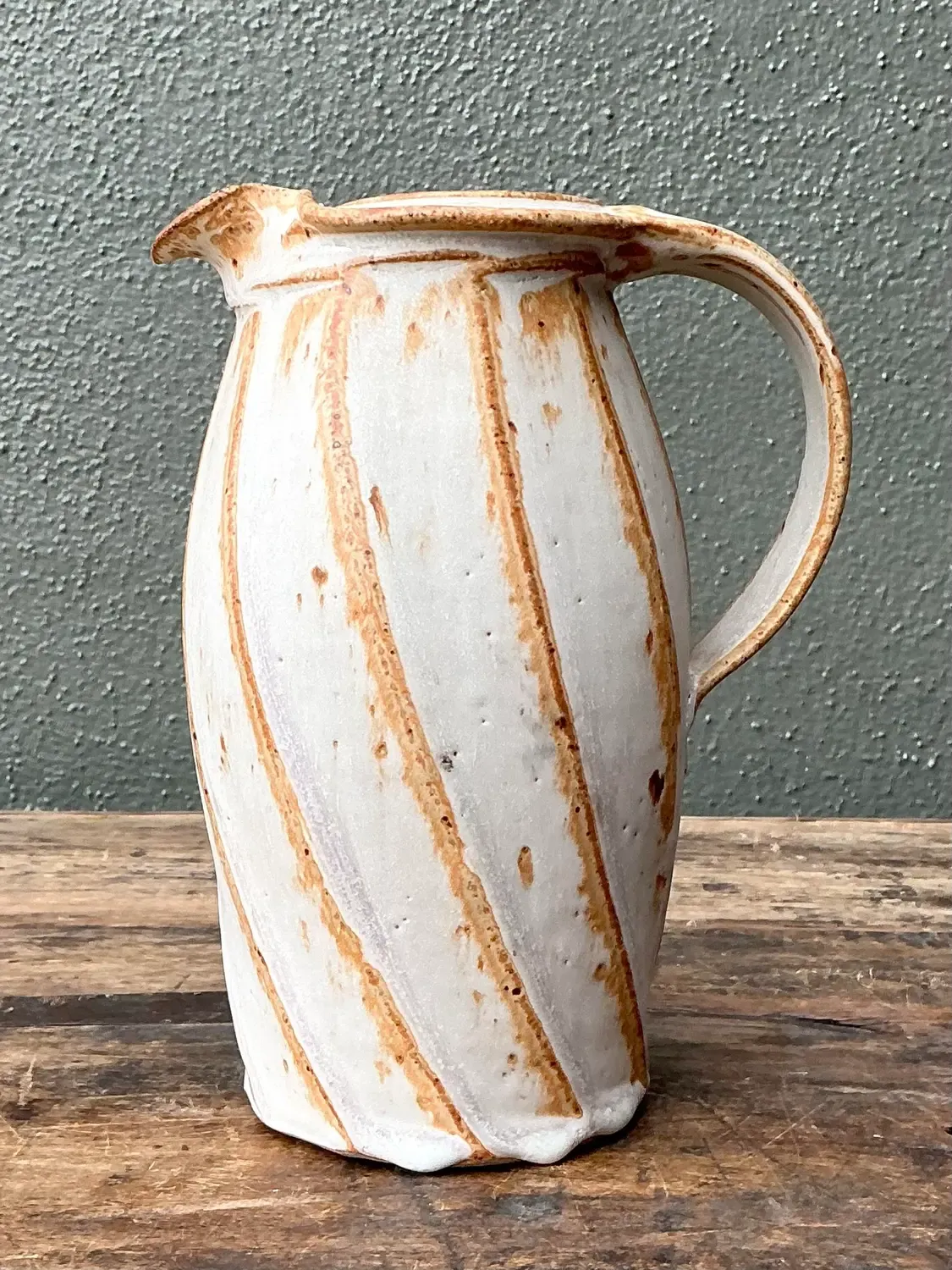 Vintage Original Studio Pottery Swirl Vase — additional photo 1