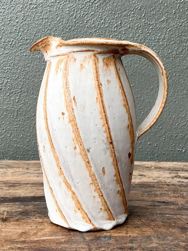 Vintage Original Studio Pottery Swirl Vase — additional photo 2