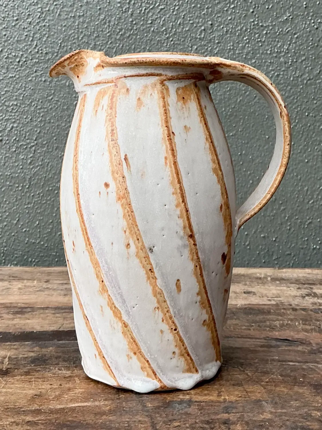 Vintage Original Studio Pottery Swirl Vase — additional photo 2