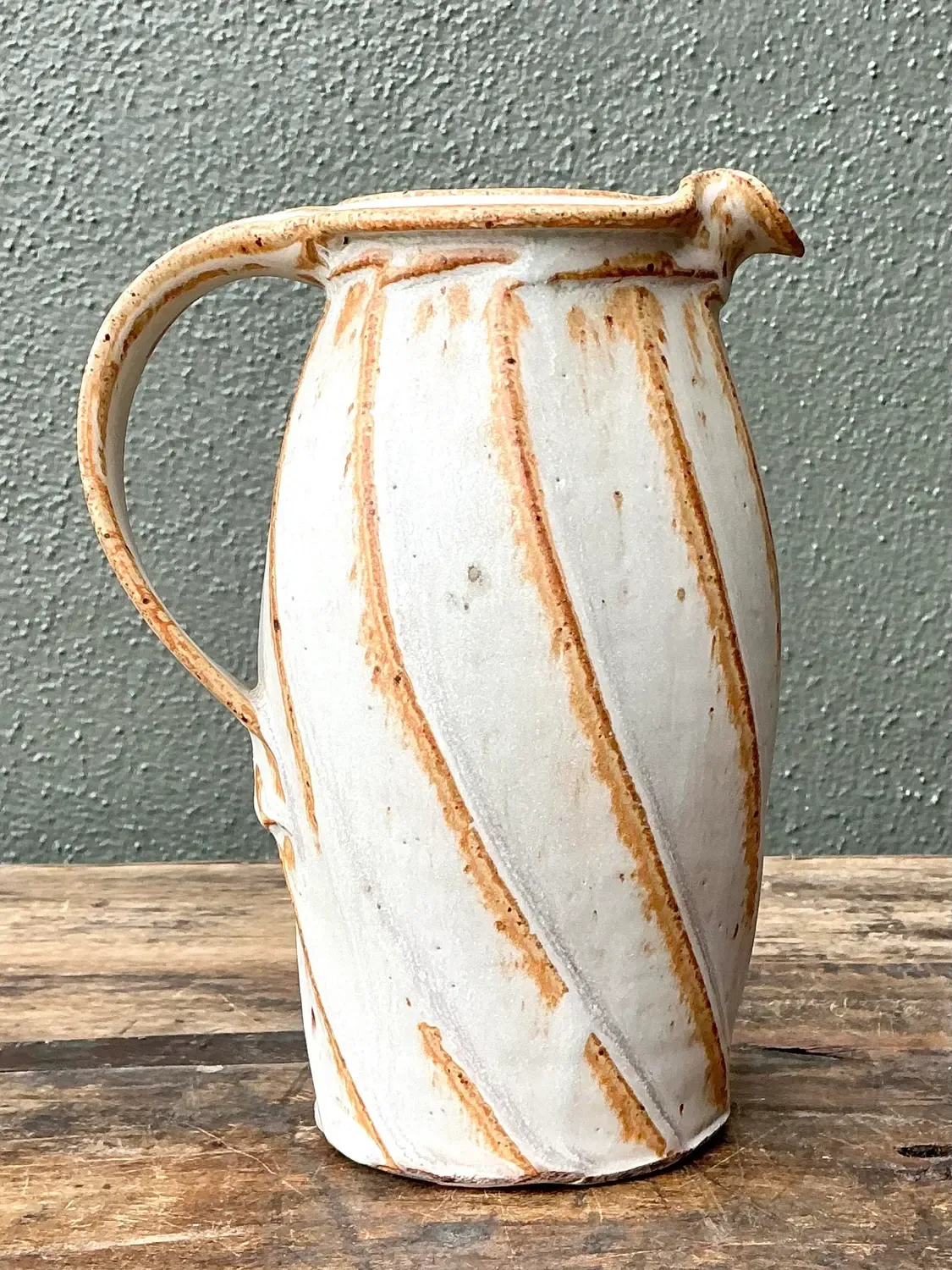 Vintage Original Studio Pottery Swirl Vase — additional photo 3