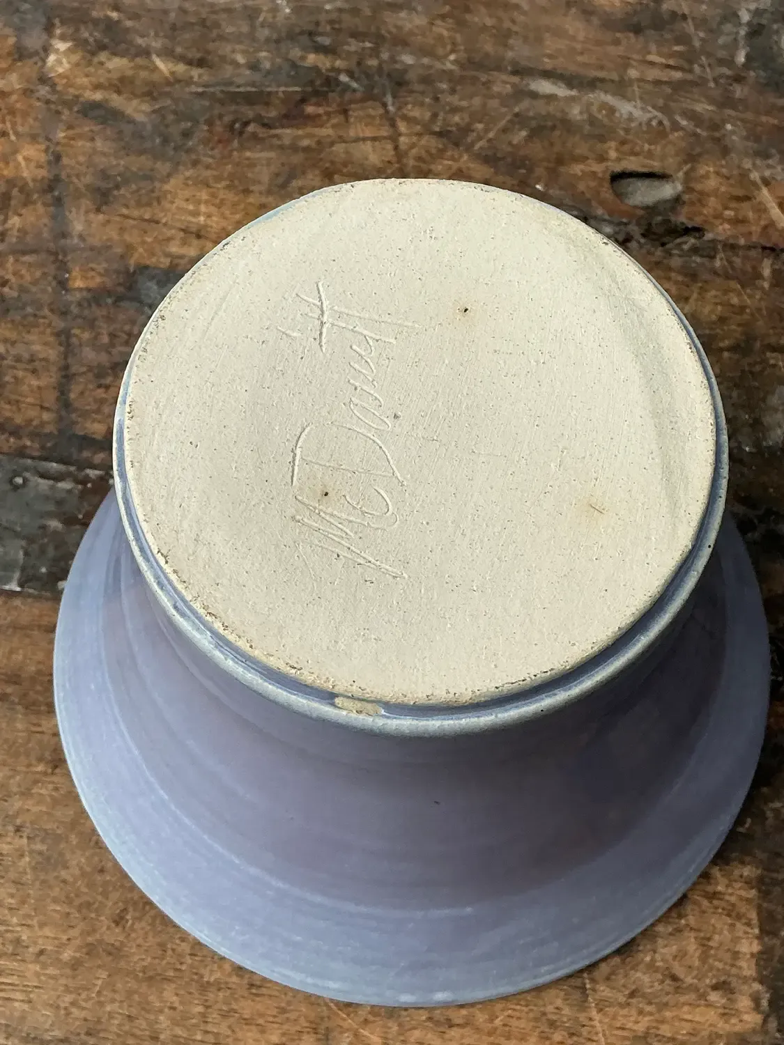 Vintage Original Studio Pottery Triple Flower Bowl — additional photo 2