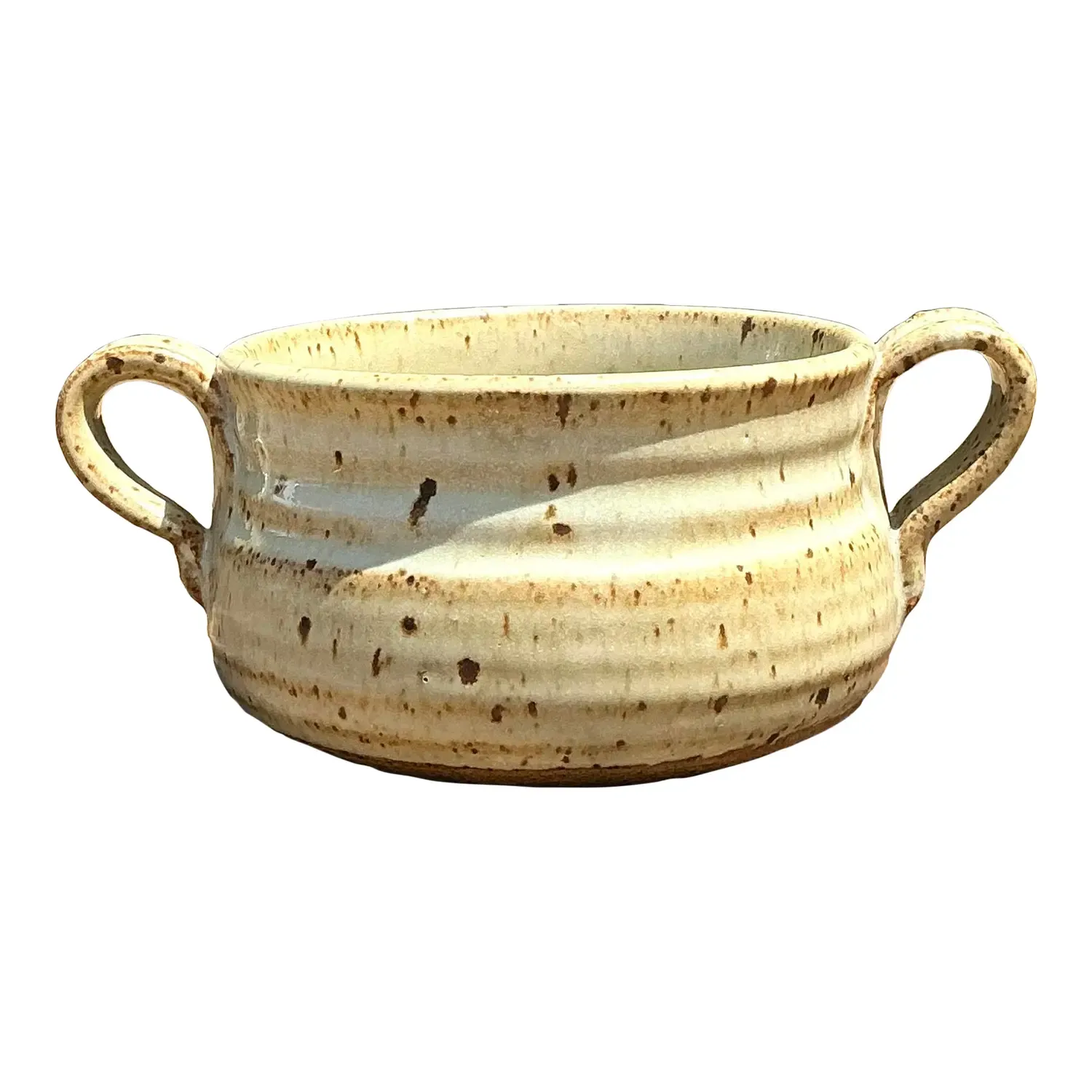 Vintage Original Studio Pottery Two Handle Bowl — additional photo 1
