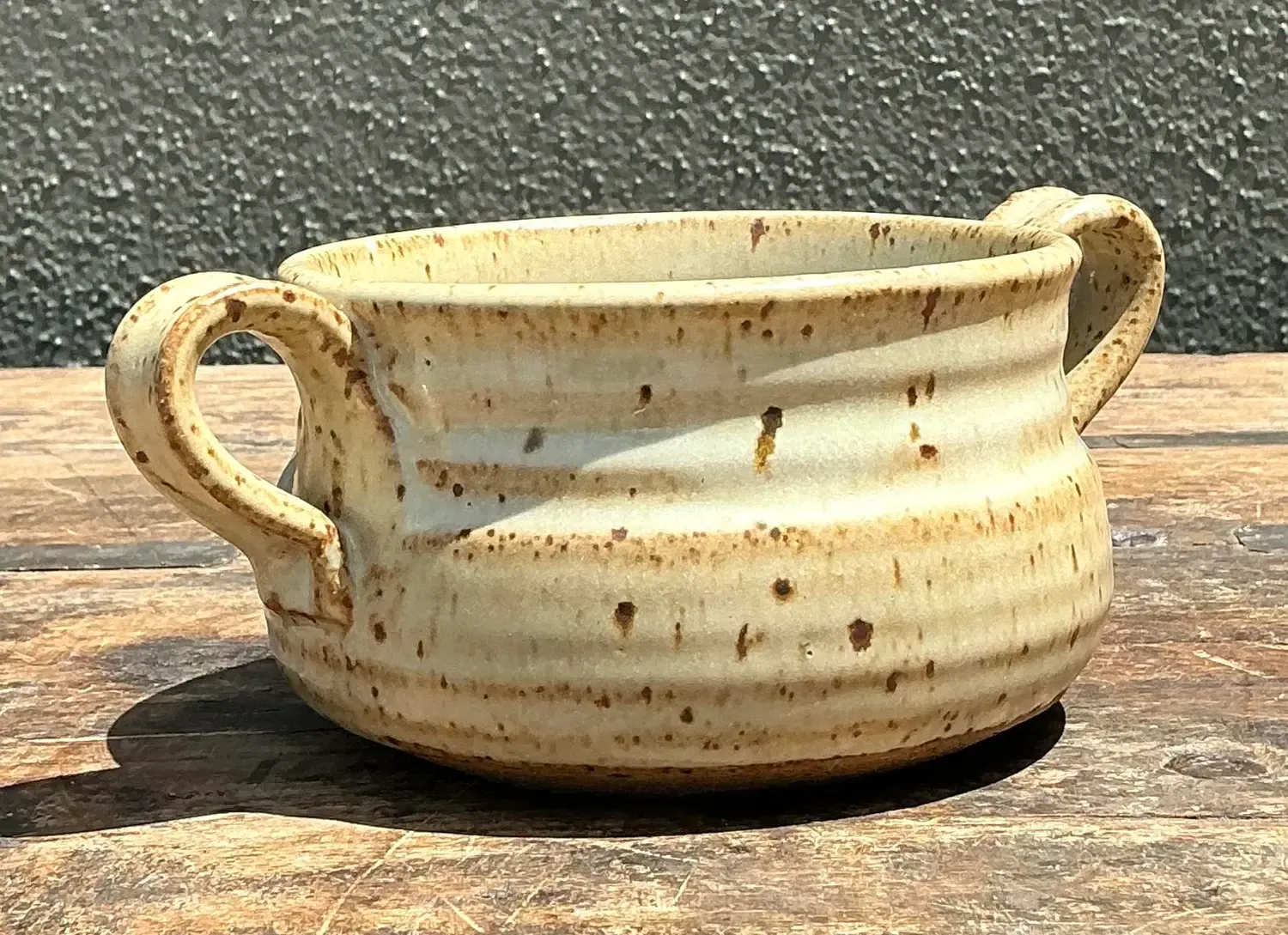 Vintage Original Studio Pottery Two Handle Bowl — additional photo 2