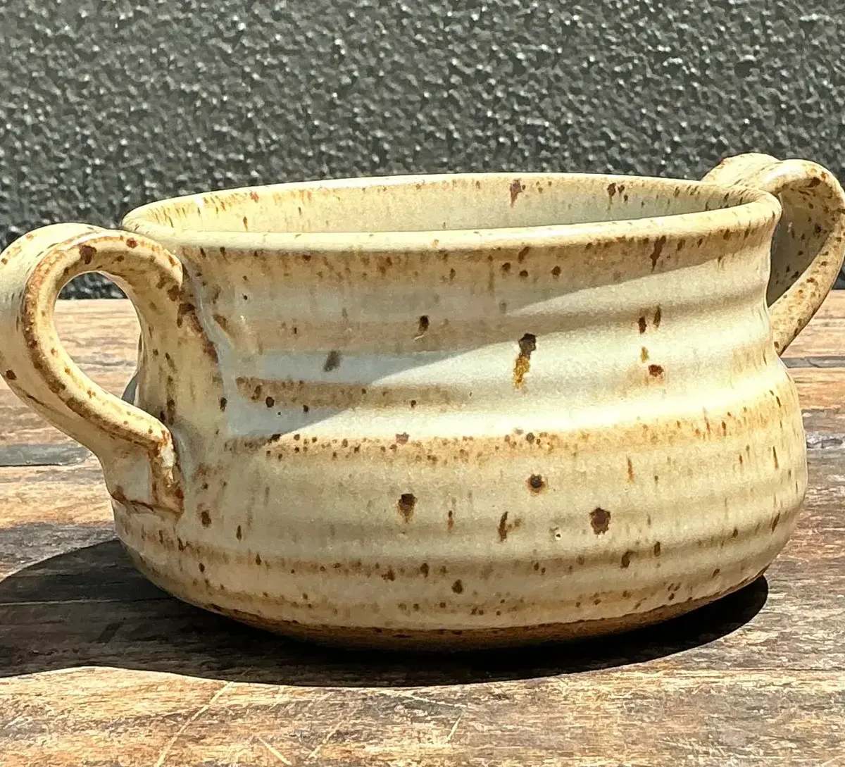 Vintage Original Studio Pottery Two Handle Bowl — additional photo 1