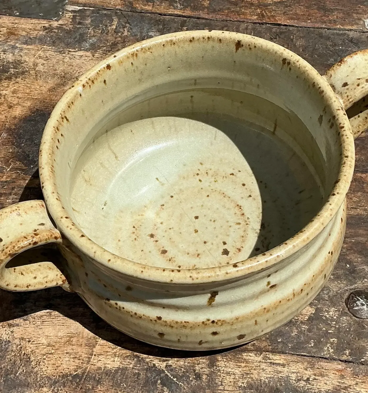 Vintage Original Studio Pottery Two Handle Bowl — additional photo 3