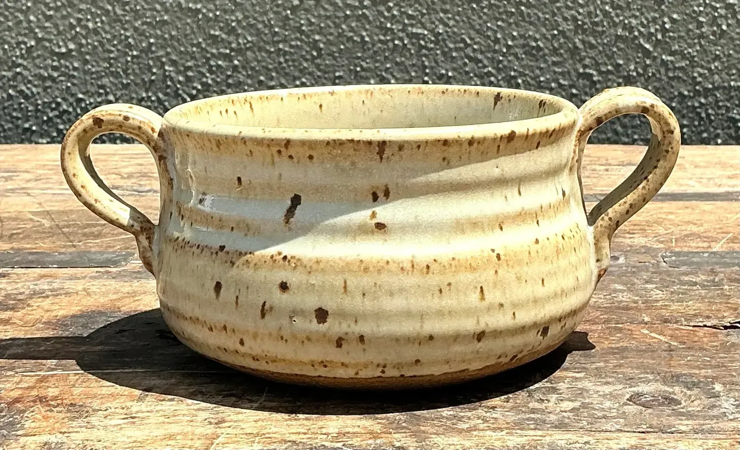 Vintage Original Studio Pottery Two Handle Bowl — additional photo 4