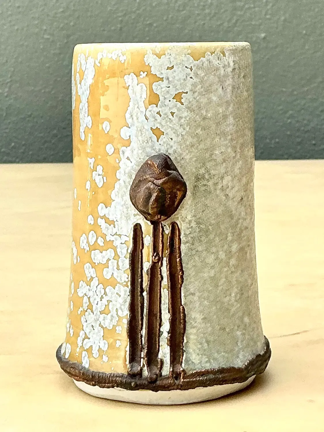 Vintage Original Studio Pottery Vase - Pottery, 3.75W x 5H — additional photo 2