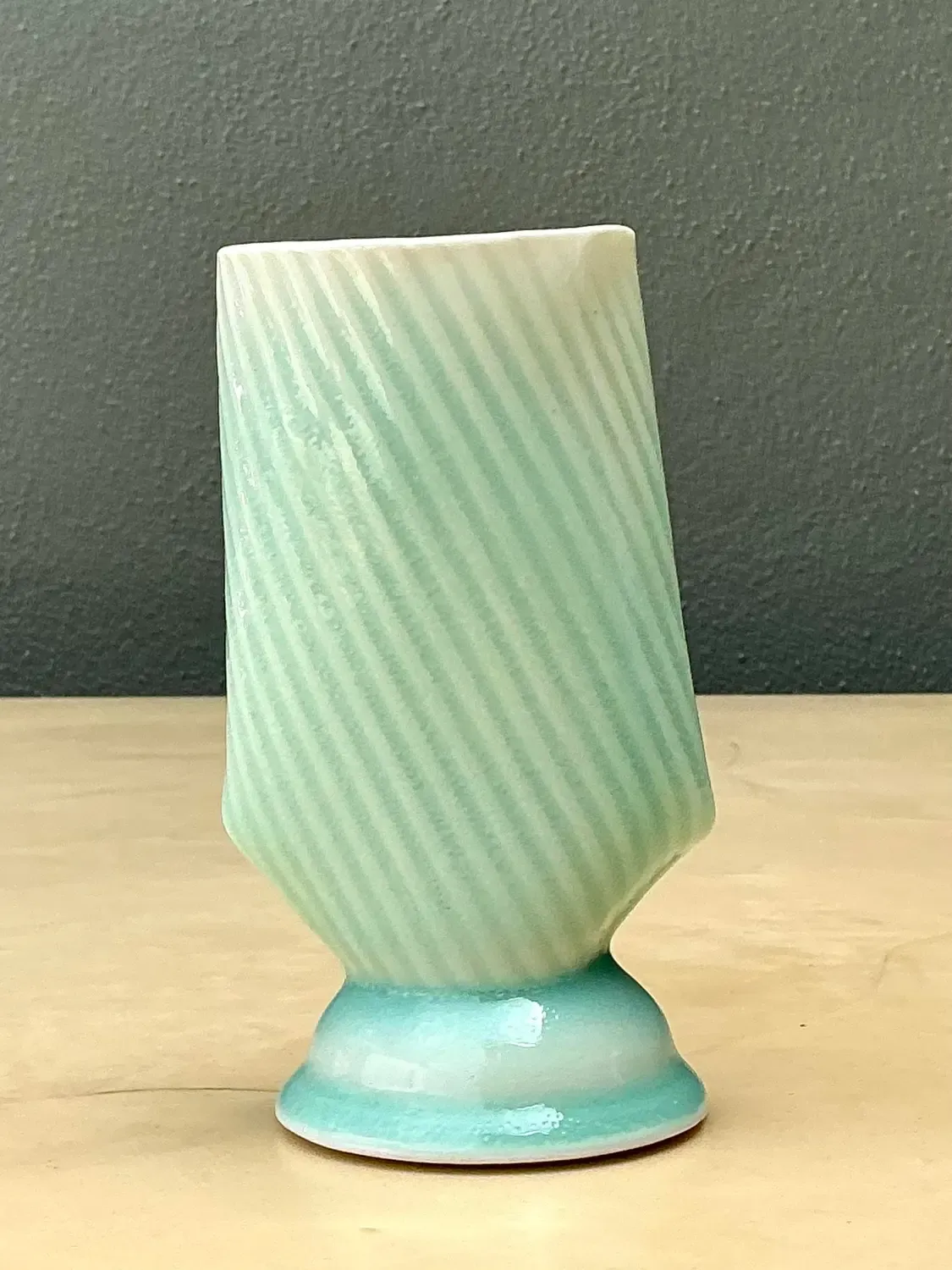 Vintage Original Studio Pottery Vase - Pottery, 3.25W x 6H — additional photo 2
