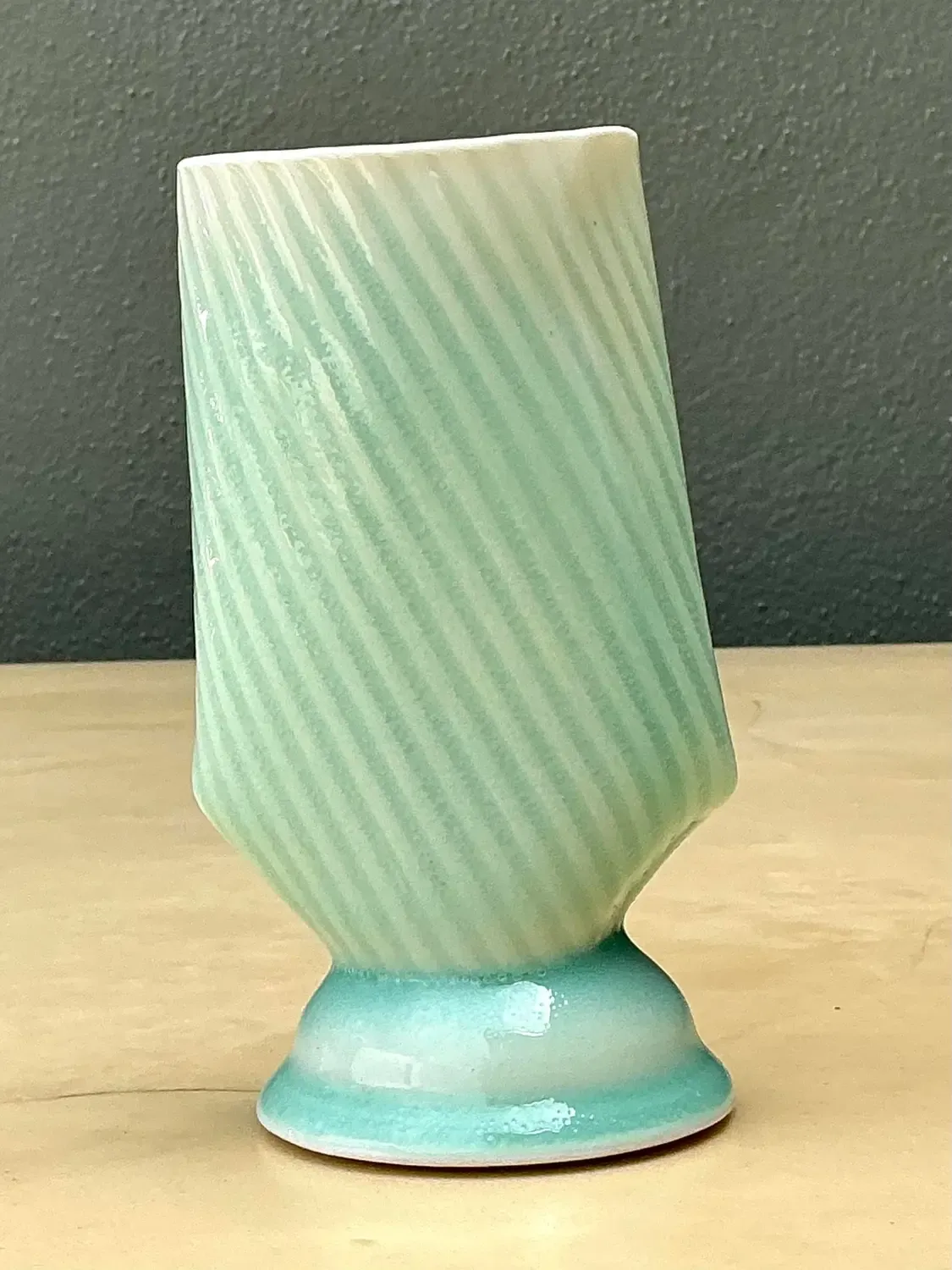 Vintage Original Studio Pottery Vase - Pottery, 3.25W x 6H — additional photo 3