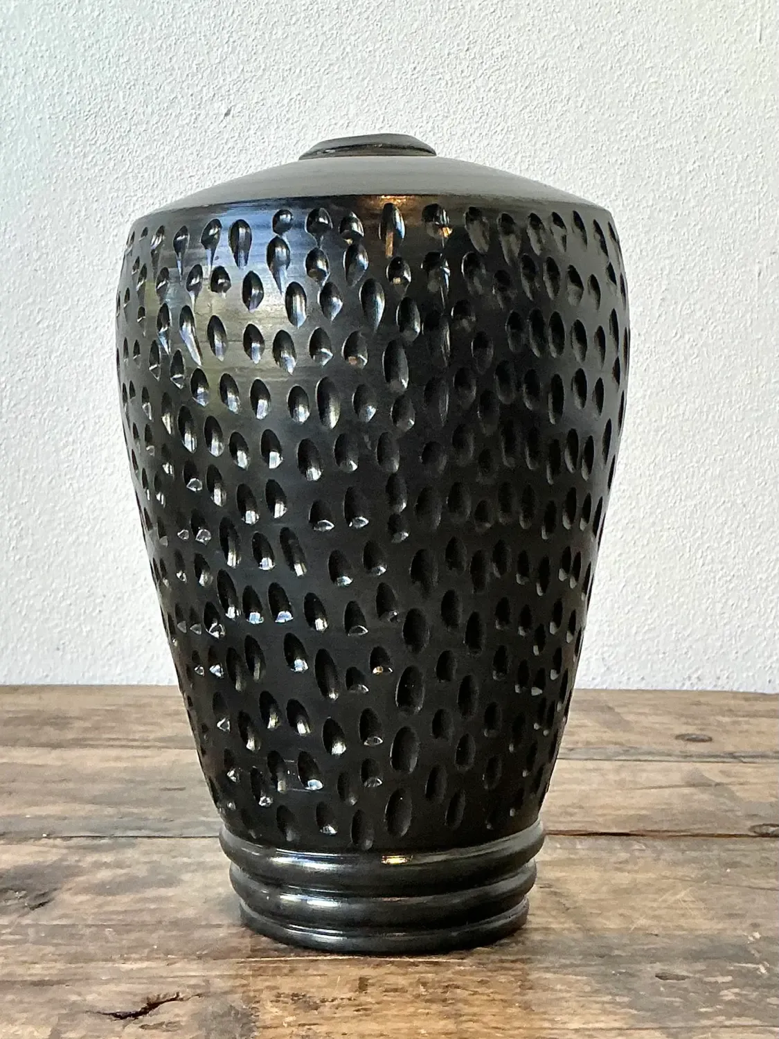 Vintage Original Studio Pottery Vase - Earthenware, 5.25W x 8.25H — additional photo 1