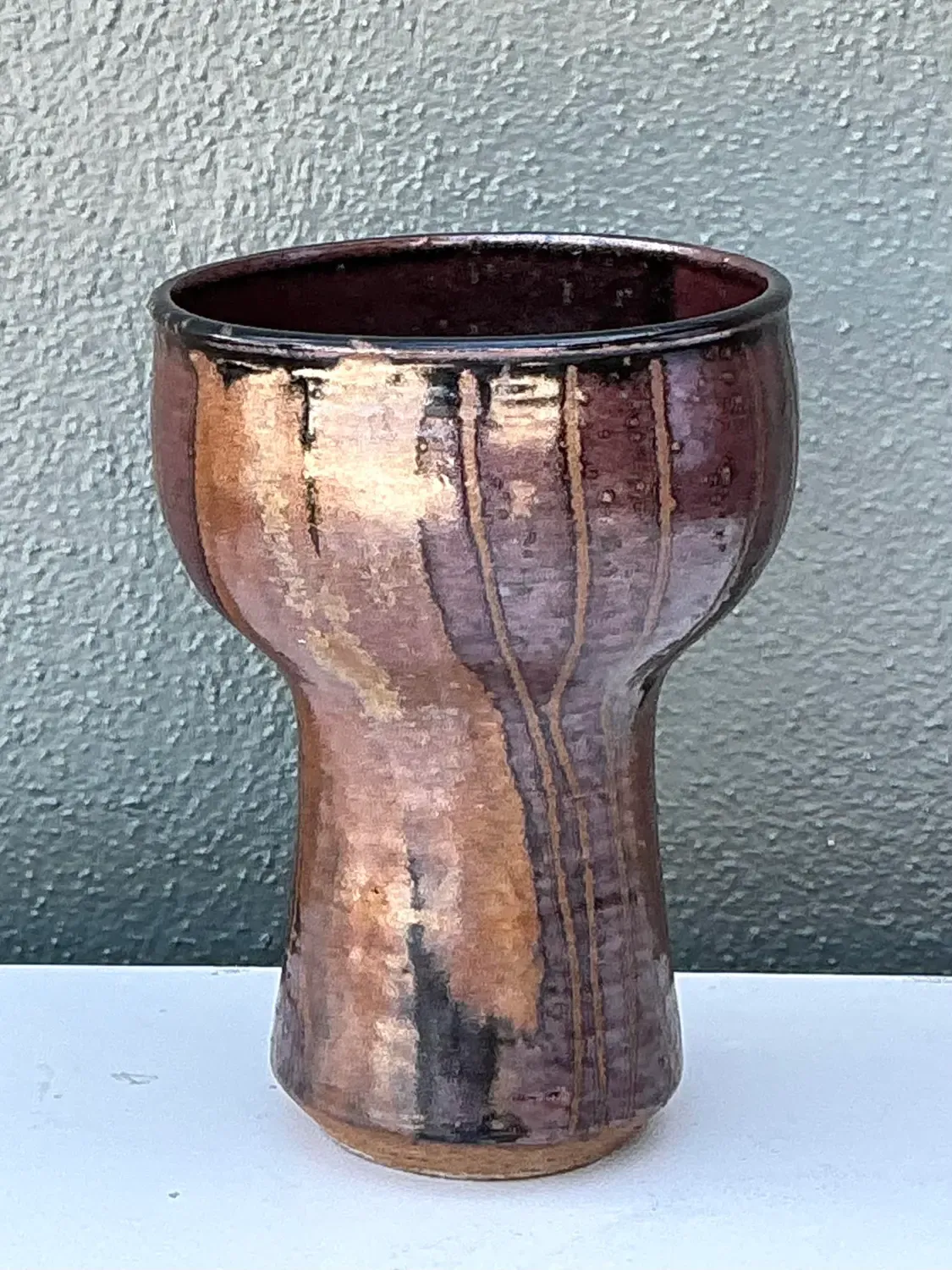 Vintage Original Studio Pottery Vase - Pottery, 6.75W x 9.25H — additional photo 1