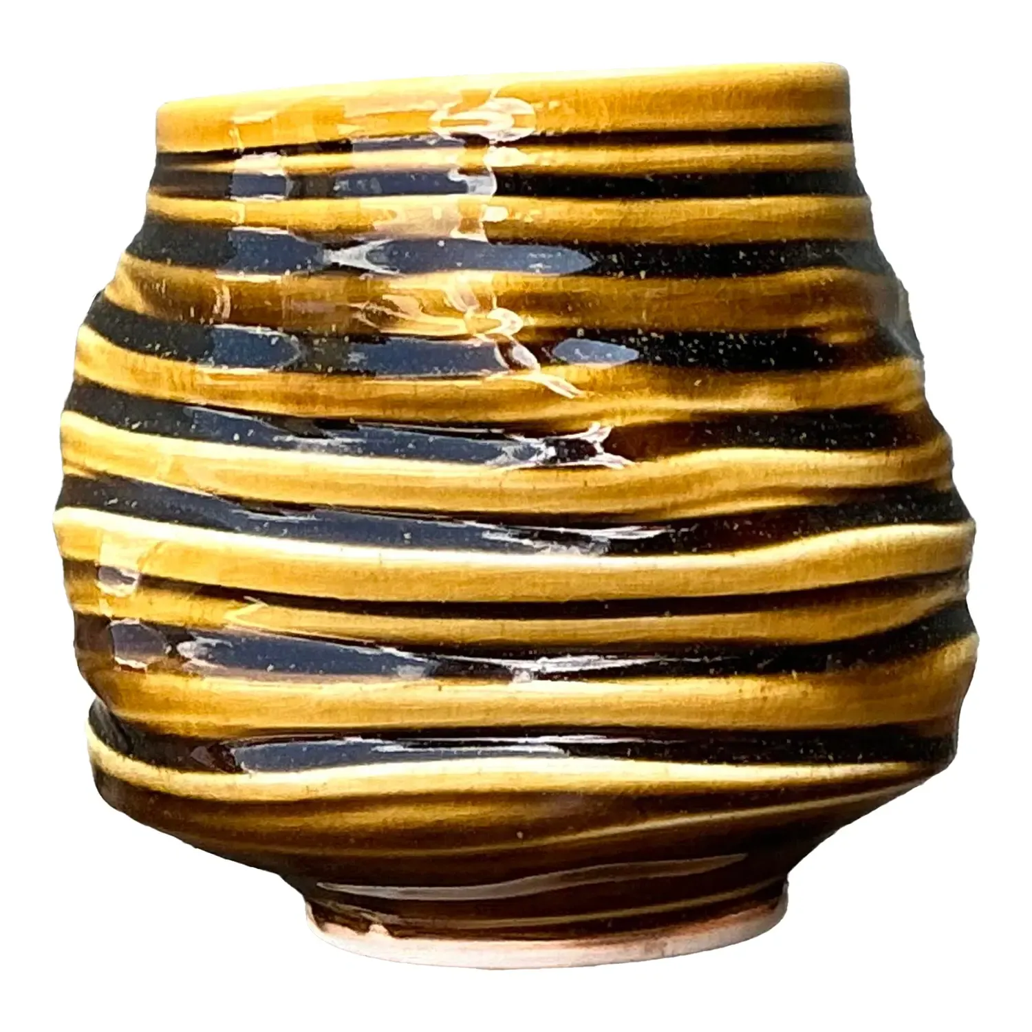 Vintage Original Studio Pottery Vase - Pottery, 4.25W x 4.25H — additional photo 5