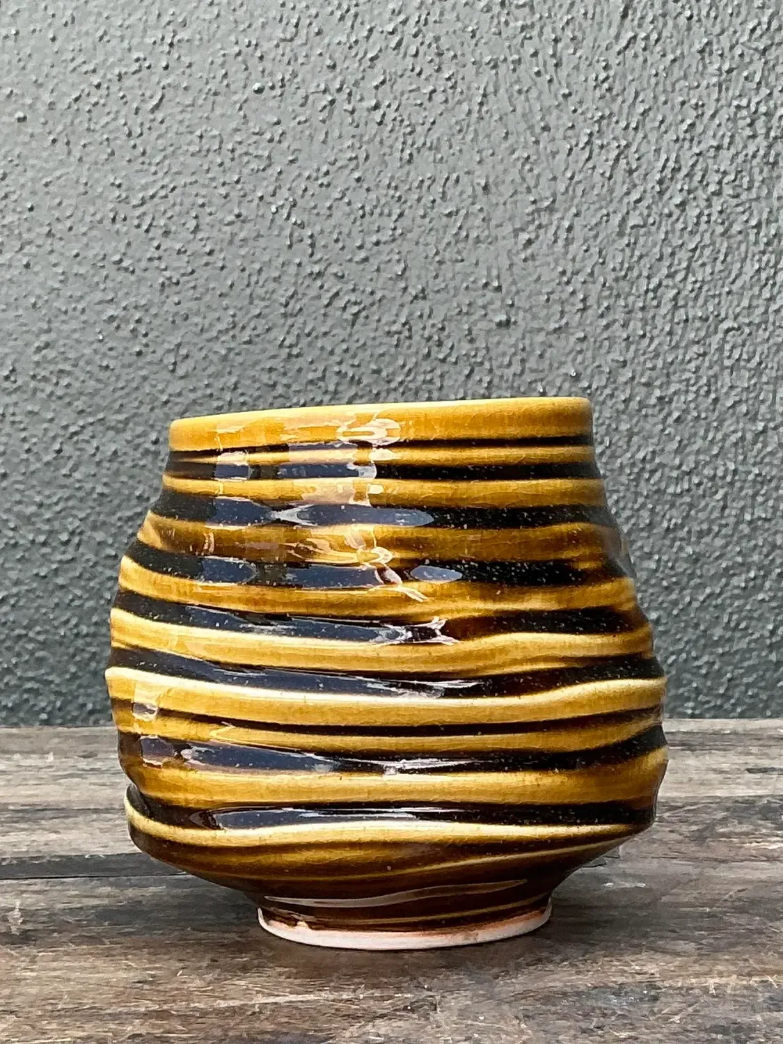 Vintage Original Studio Pottery Vase - Pottery, 4.25W x 4.25H — additional photo 6