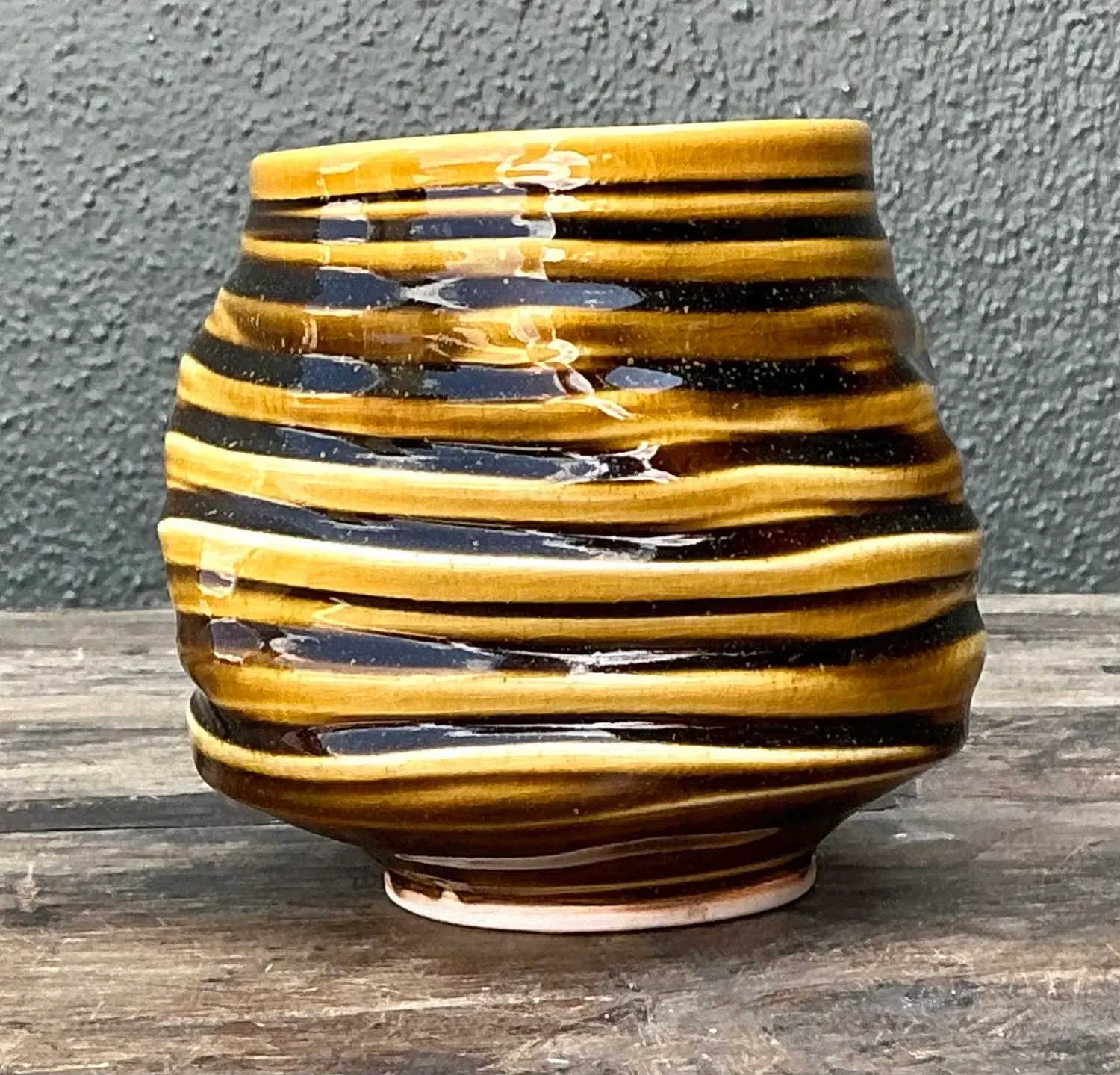 Vintage Original Studio Pottery Vase - Pottery, 4.25W x 4.25H — additional photo 8