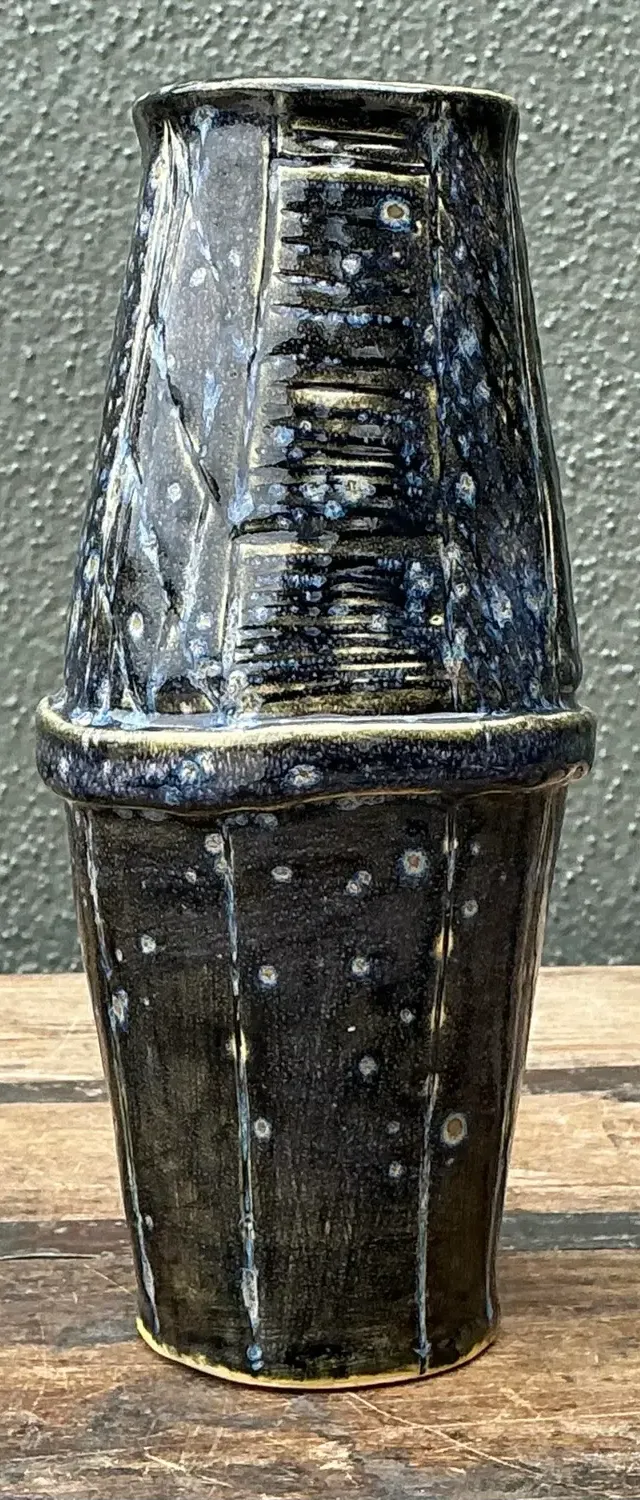 Vintage Original Studio Pottery Vase - Pottery, 3.5W x 8H