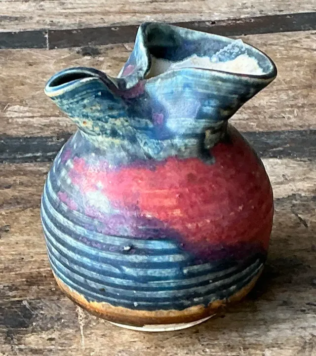 Vintage Original Studio Pottery Vase - Pottery, 3W x 3.5H — additional photo 3