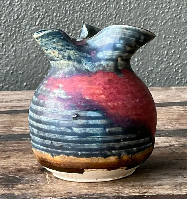 Vintage Original Studio Pottery Vase - Pottery, 3W x 3.5H — additional photo 8