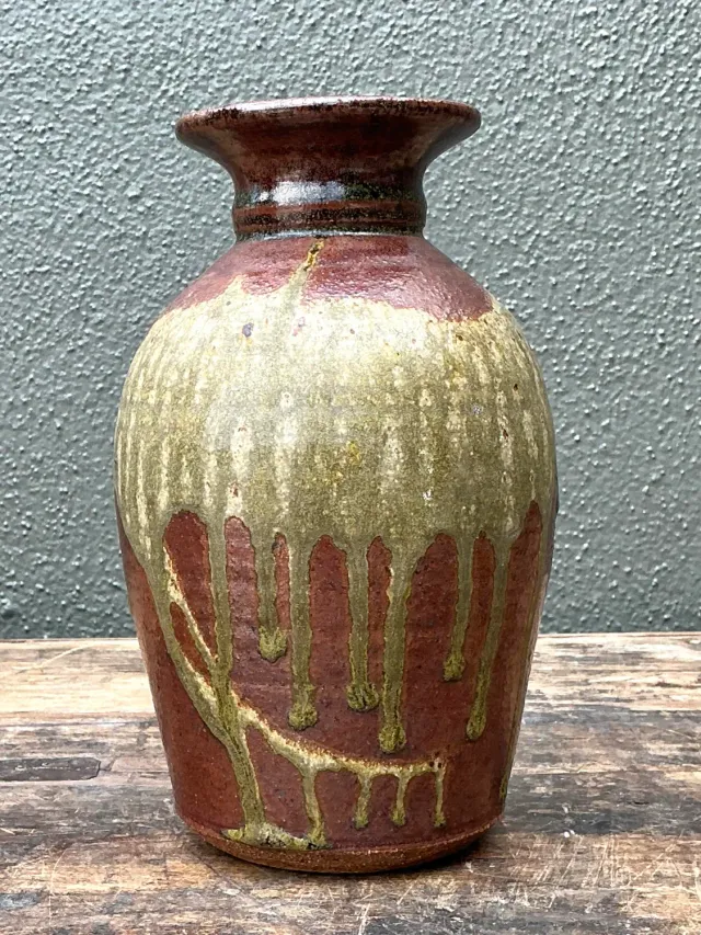 Vintage Original Studio Pottery Vase - Pottery, 4W x 10.75H — additional photo 4