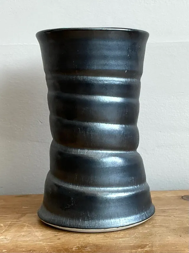 Vintage Original Studio Pottery Vase - Pottery, 4.75W x 7.25H — additional photo 1
