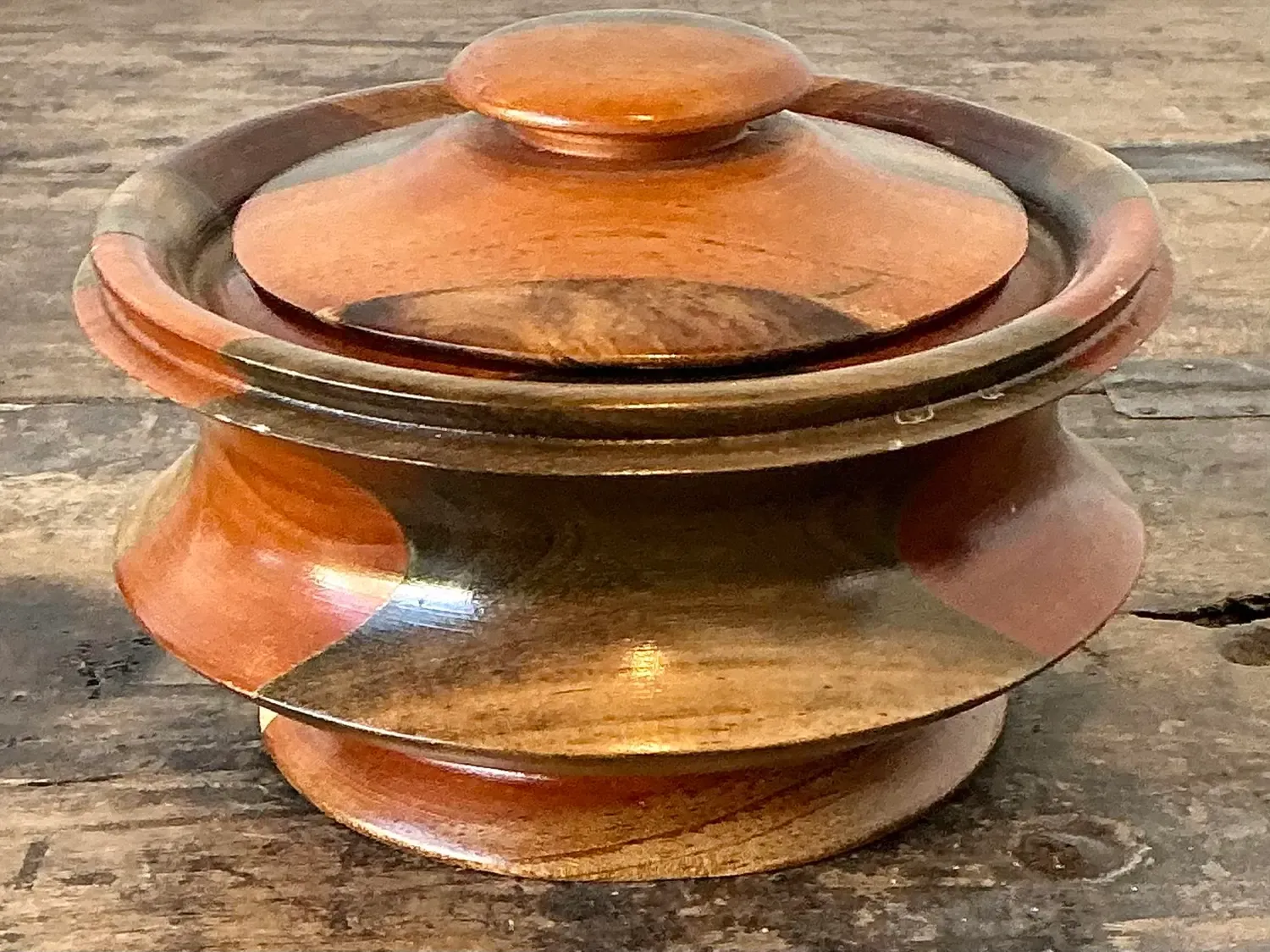 Vintage Original Turned Wood Lidded Bowl — additional photo 4
