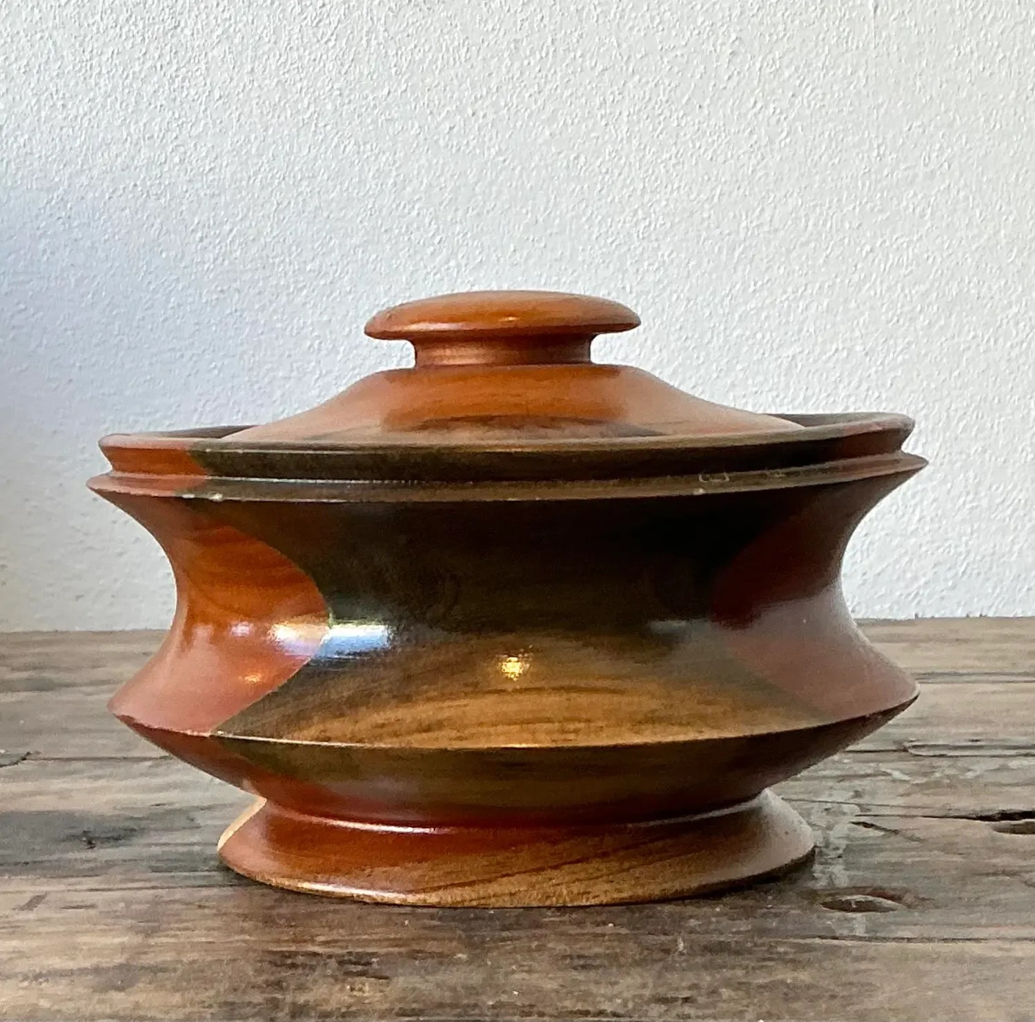 Vintage Original Turned Wood Lidded Bowl — additional photo 6