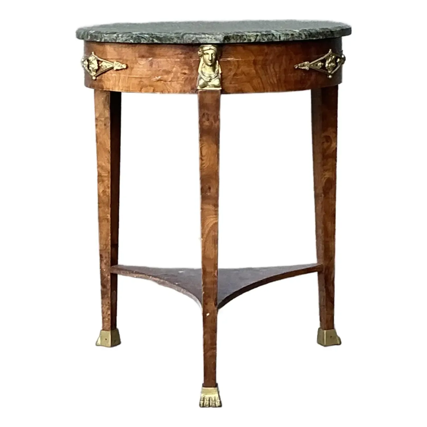 Vintage Ormolu Green Marble Side Table — additional photo 2